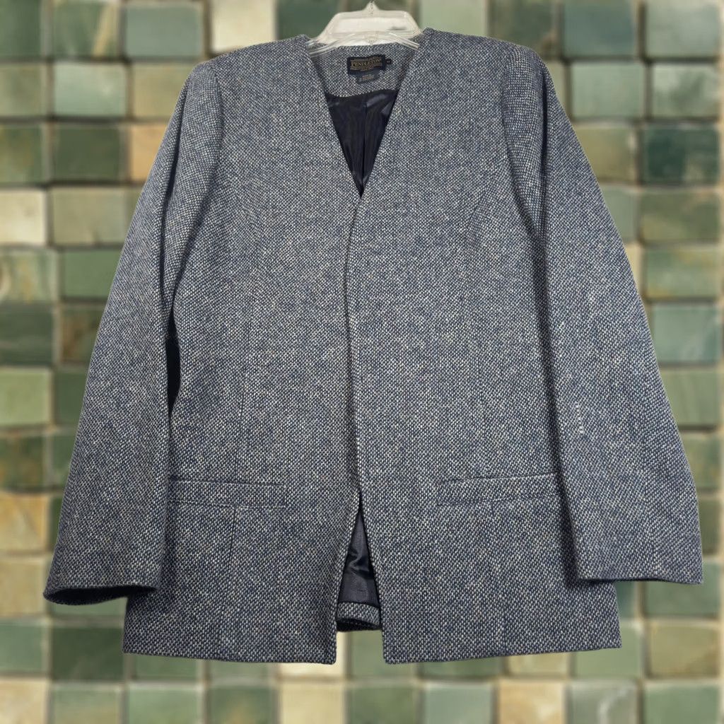 Pendleton Pendleton Blazer Jacket Womens M Blue Wool Flecked Open Front Lined Workwear Size M / US 6-8 / IT 42-44 - 1 Thumbnail
