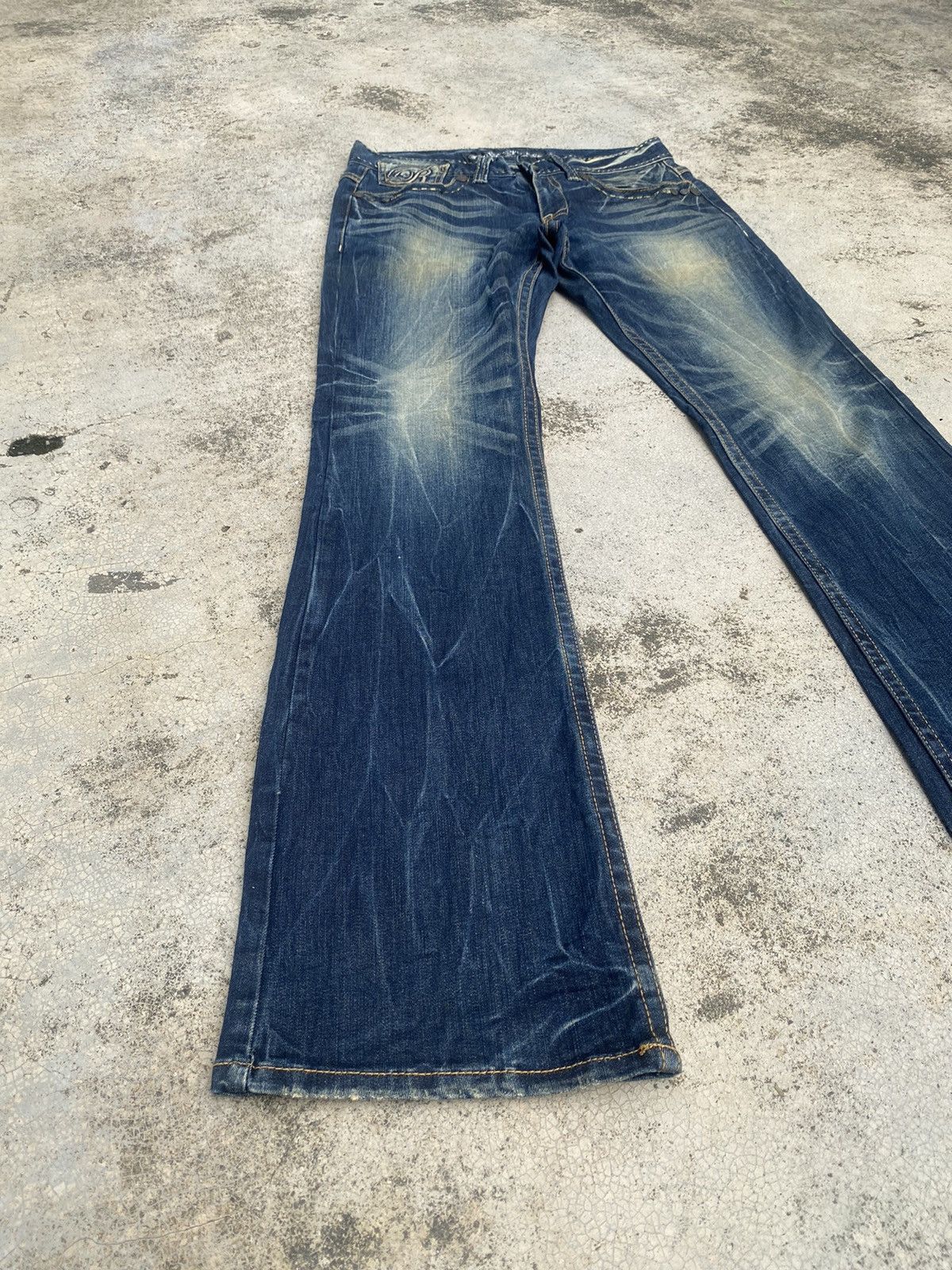 If Six Was Nine × Le Grande Bleu (L.G.B.) Flare Jeans Red Papper Clawmark Studded Cross Bootcut Size US 30 / EU 46 - 1 Thumbnail