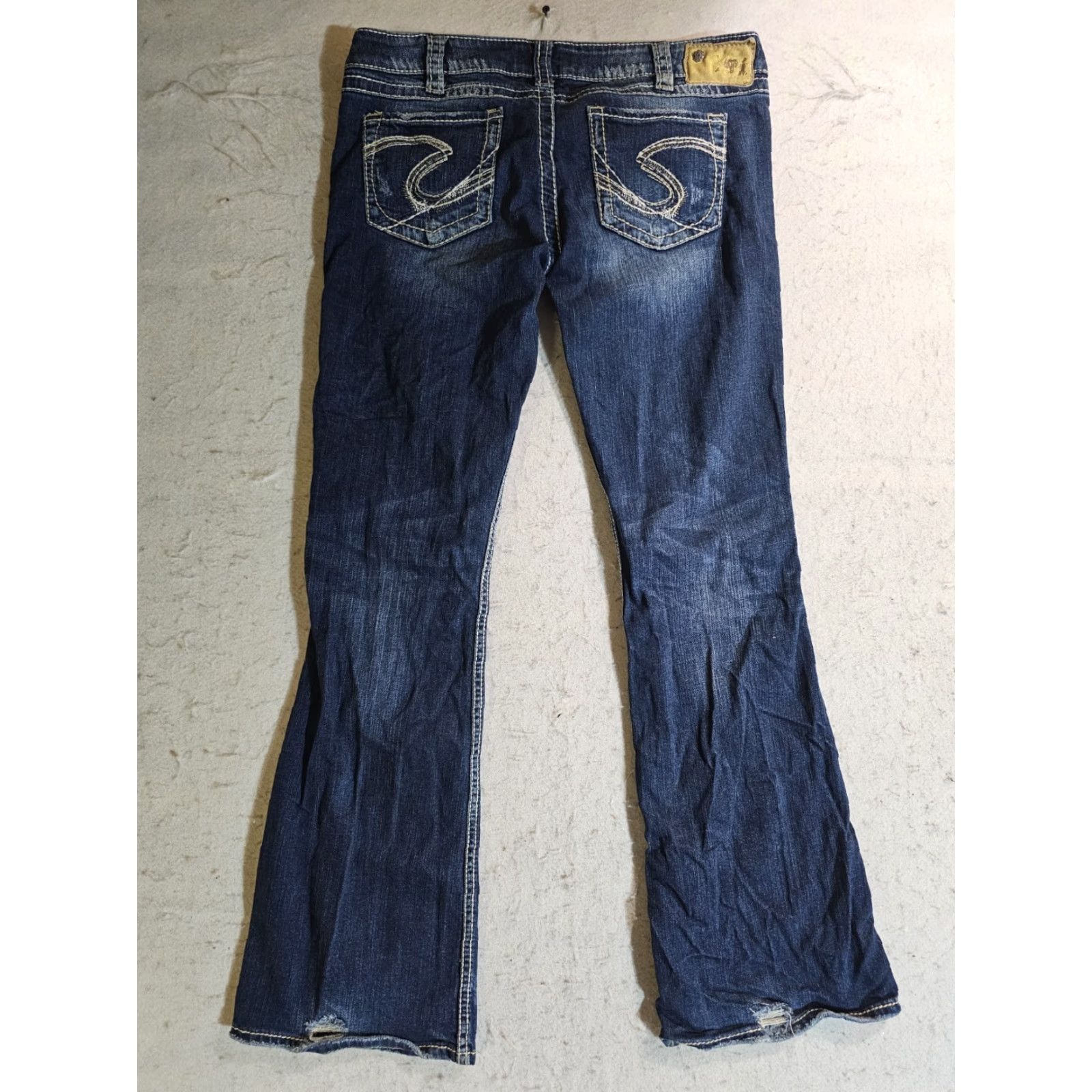 Silver Jeans Co. Silver Jeans Twisted Bootcut Mid Rise Blue Denim Stretch Women's Size 31x33 Medium Wash Jeans Size 24" / US 00 / IT 34 - 3 Thumbnail