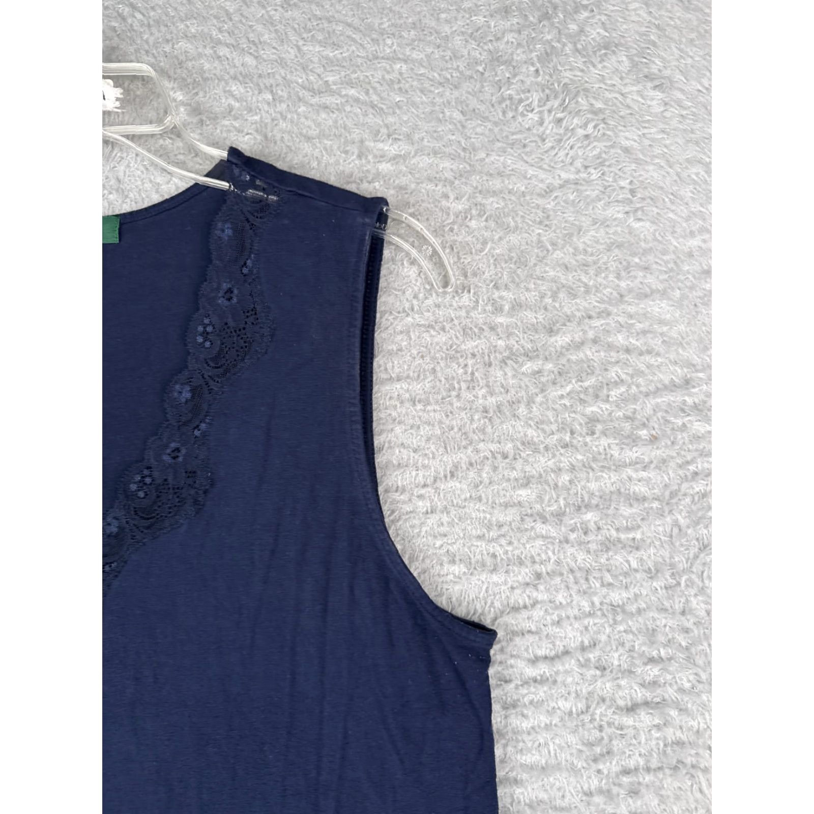 Ralph Lauren Lauren Ralph Lauren Tank Shirt Womens 1X Blue Floral Lace V-Neck Rayon Blend Size XL / US 12-14 / IT 48-50 - 2 Thumbnail