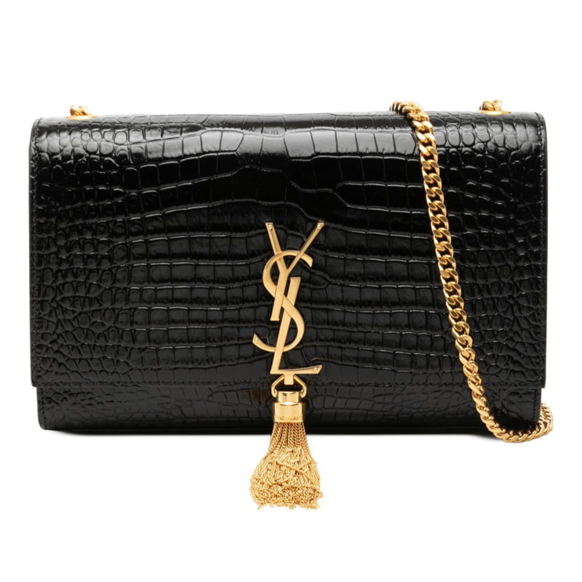 Saint Laurent Paris Saint Laurent YSL Logo Kate Tassel Medium Crossbody Chain Shoulder Bag, Black Leather, Women's SAINT LAURENT Size ONE SIZE - 1 Thumbnail