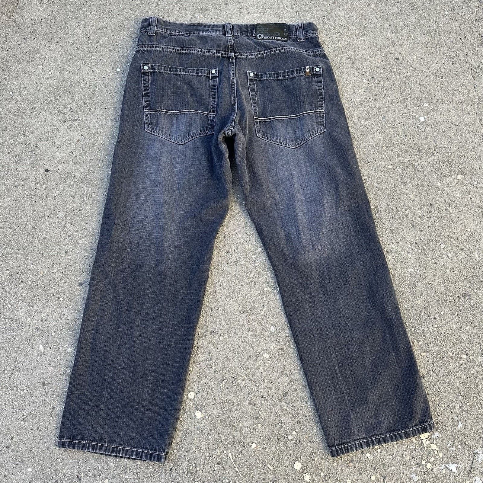 JNCO × Southpole × Vintage Vintage Y2K Southpole Faded Black Baggy Denim Jeans 38x32 Size US 38 / EU 54 - 4 Thumbnail