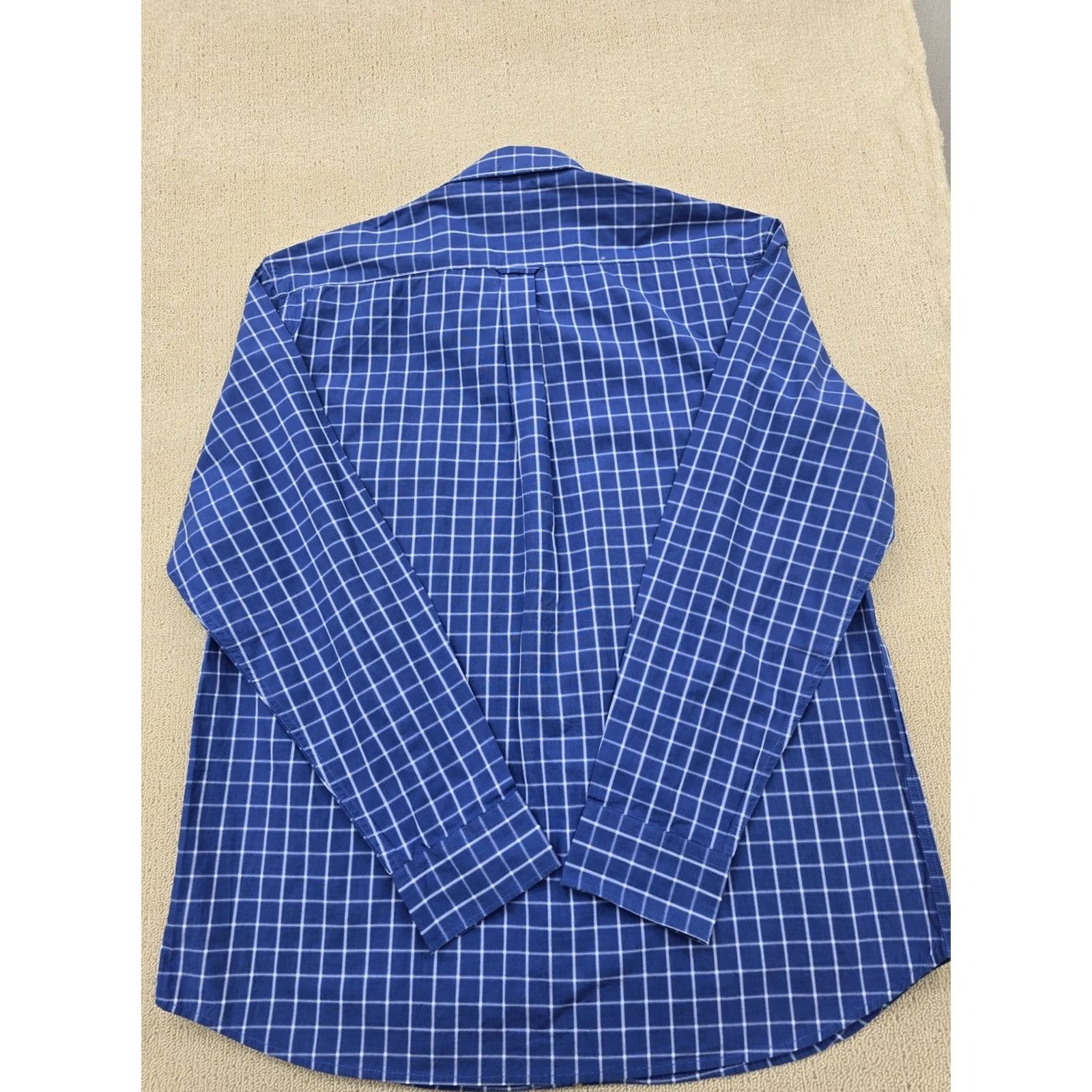 La Martina La Martina Mens XXL Blue Checked Cotton Dress Shirt Tailored Long Sleeve Size 48R - 3 Thumbnail