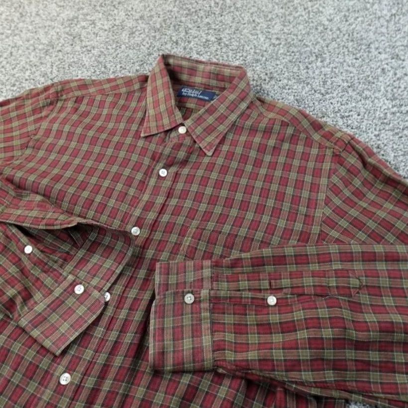 Polo Ralph Lauren VTG Polo Ralph Lauren Shirt Mens L Red Plaid Flannel Button-Down Long Sleeve 90s Size US L / EU 52-54 / 3 - 2 Thumbnail