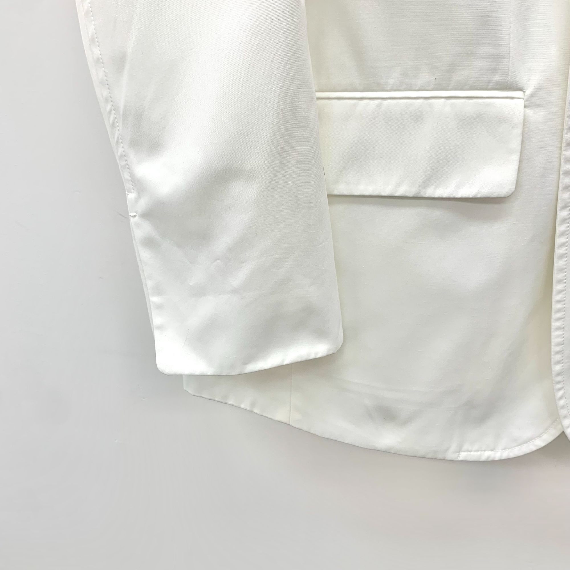 WE11DONE We11done White Logo Patch Cotton Blazer Jacket (Size XS) Size XS / US 0-2 / IT 36-38 - 4 Thumbnail