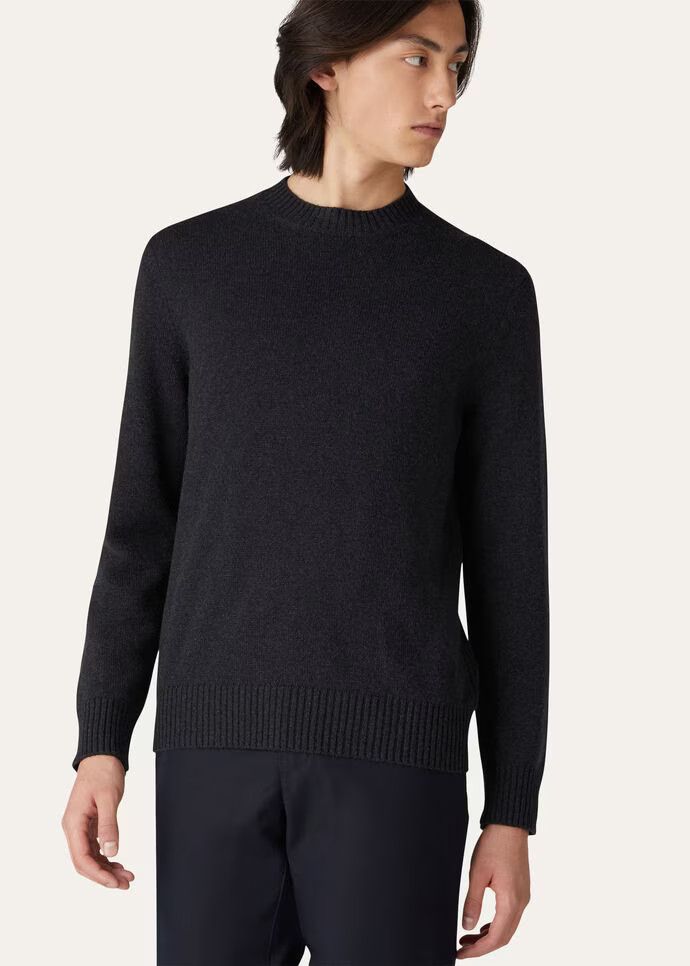Loro Piana o1w1db10424 Long Sleeve Cashmere Sweater in Navy Blue Size US XL / EU 56 / 4 - 2 Thumbnail
