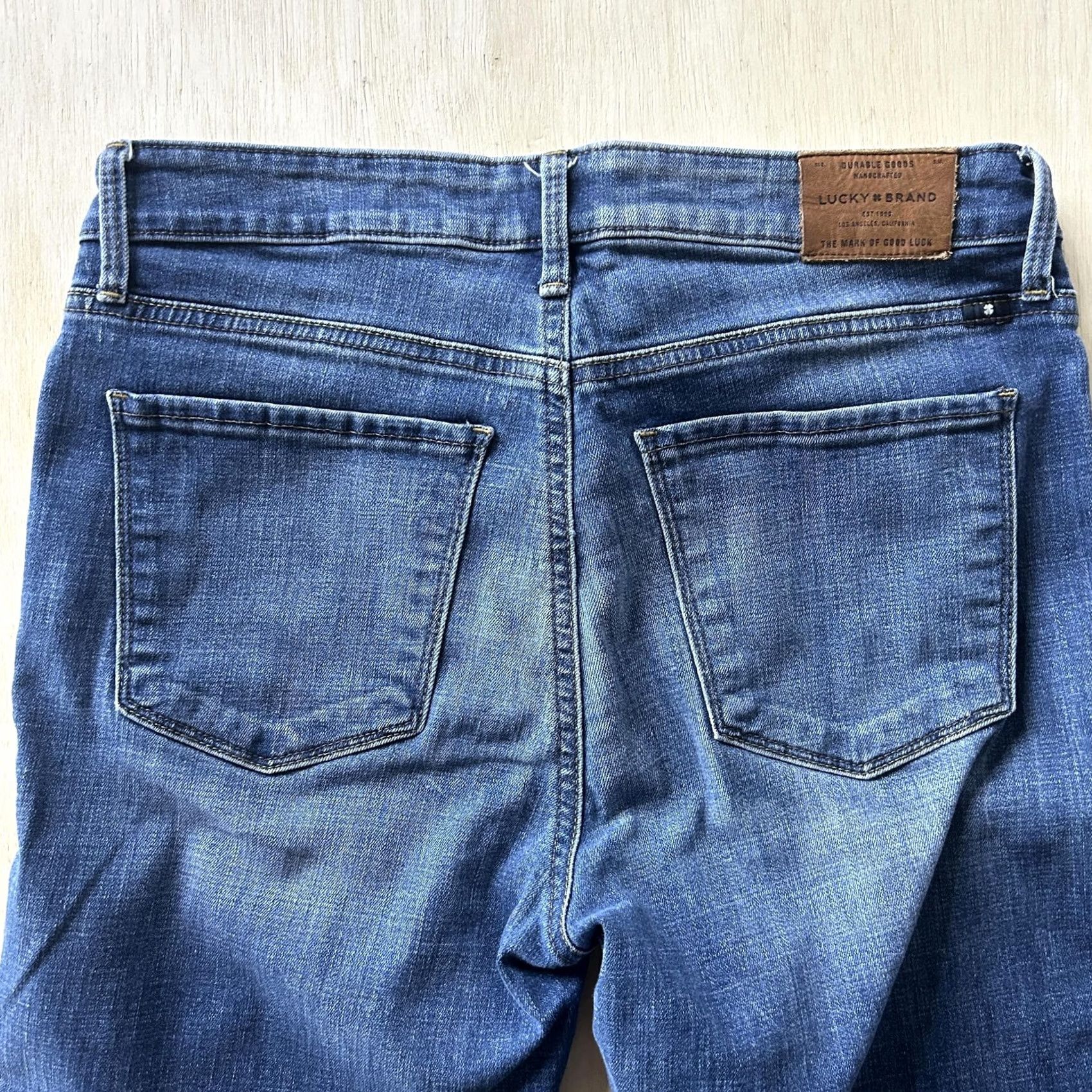 Lucky Brand Lucky Brand Skinny Jeans Womens 10/30 Medium Wash Blue Distressed Raw Hem Denim Jeans Size 32" / US 10 / IT 46 - 3 Thumbnail