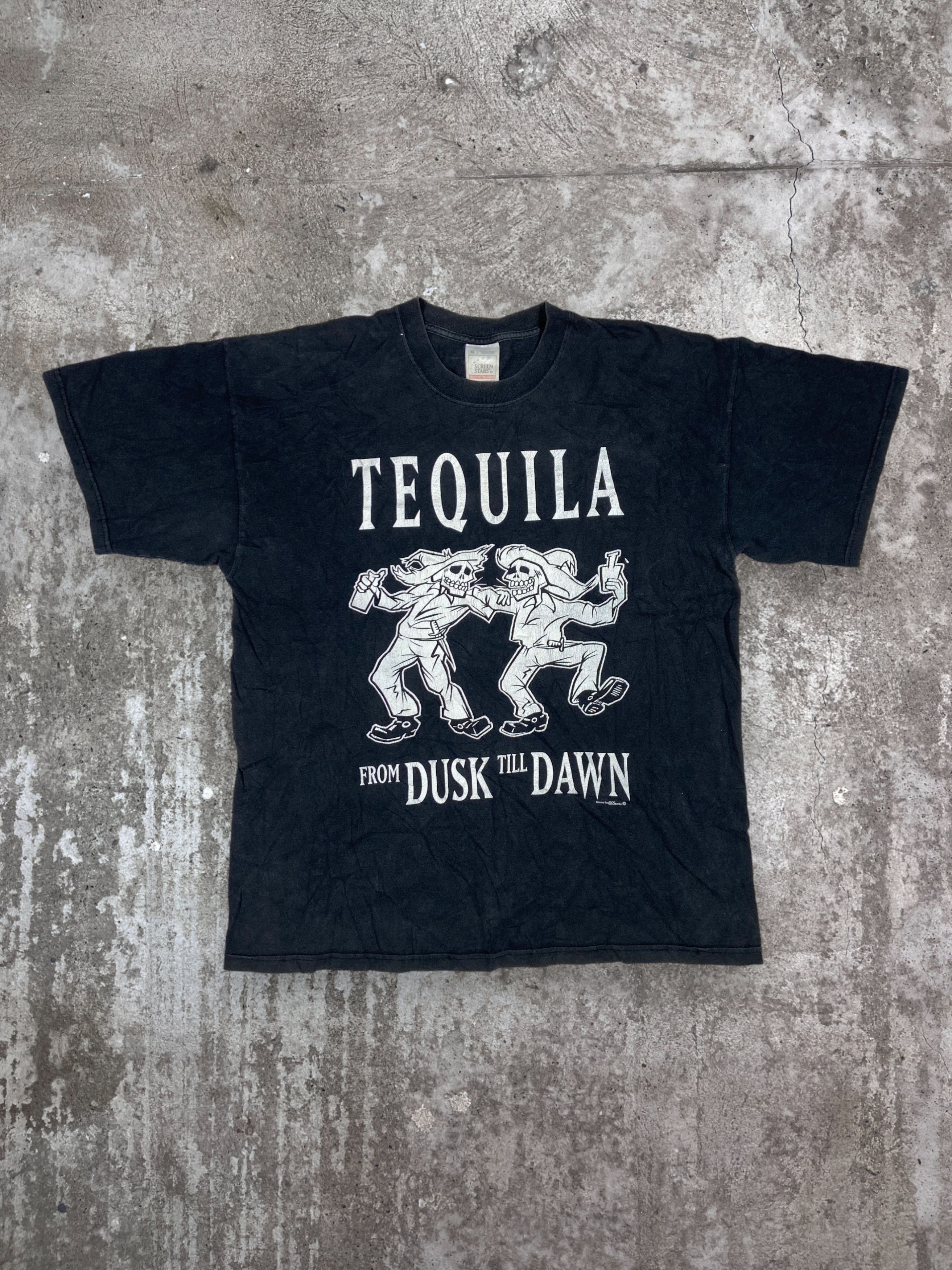 Vintage 1990s TEQUILA FROM DUSK TILL DOWN VINTAGE FADED TEE - № 421 Size US XL / EU 56 / 4 - 1 Thumbnail