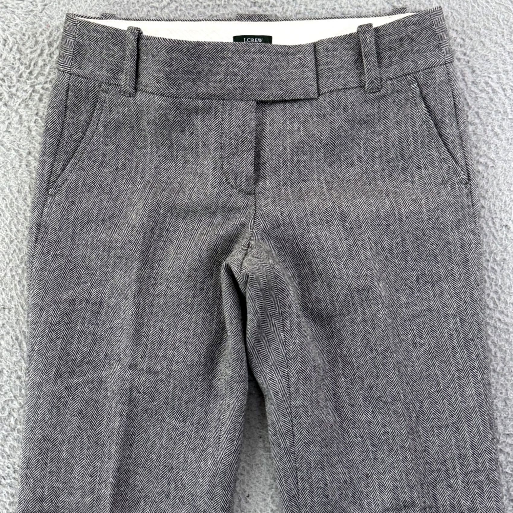 J.Crew J.Crew Dress Pants Womens 2 Gray Wool Herringbone Pleated City Fit Business Dress Pants Adults Womens Gray Wool Herringbone City Fit 2 Size 26" / US 2 / IT 38 - 3 Thumbnail