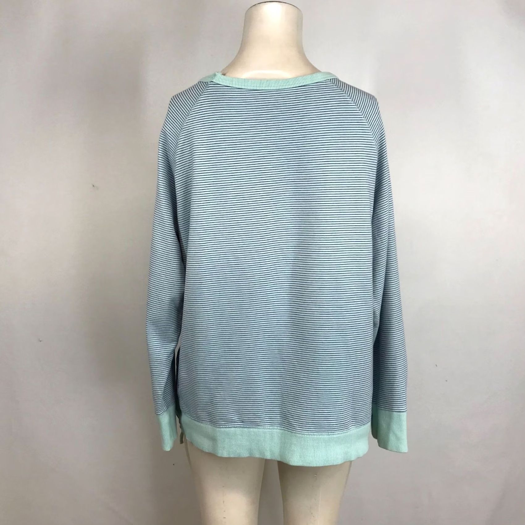 Vintage CARVE DESIGN Womens Large GREEN/PURPLE STRIPE LONG SLEEVE POUCH TOP Size L / US 10 / IT 46 - 5 Thumbnail