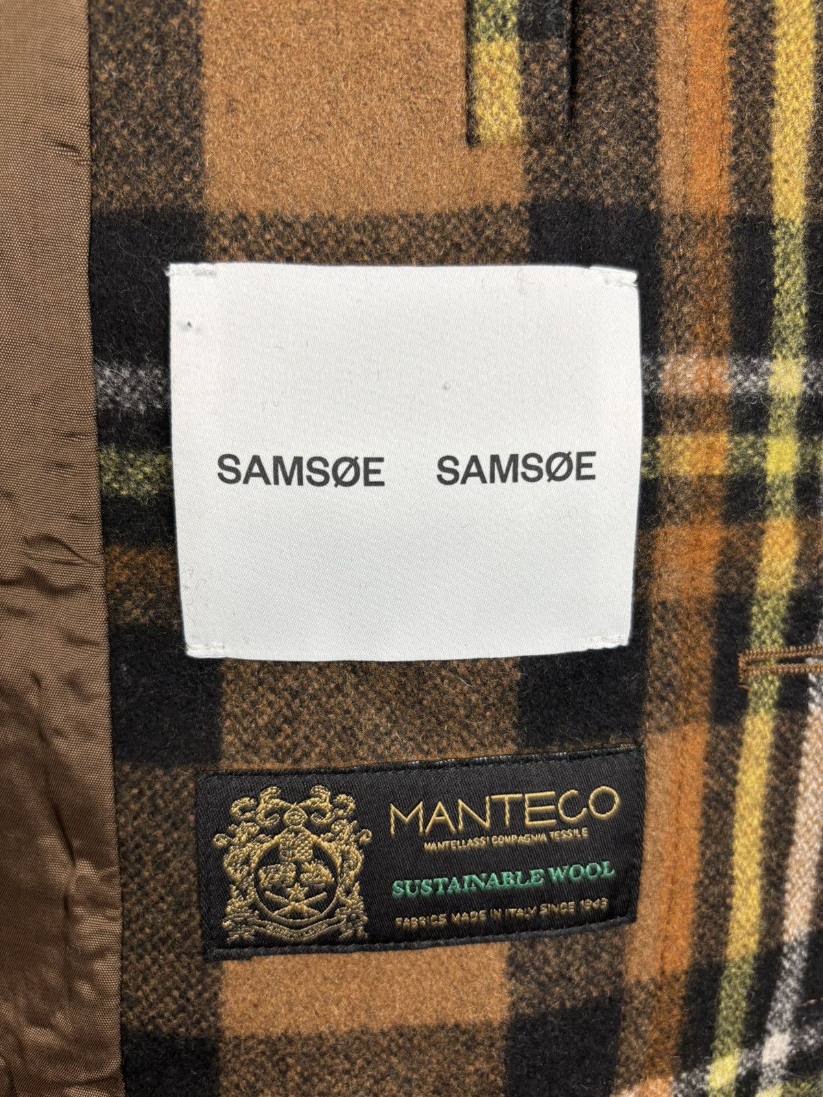 Samsoe Samsoe Samsoe Samsoe x Manteco Wool Musone Coat Plaid Check Size L Size US L / EU 52-54 / 3 - 10 Thumbnail