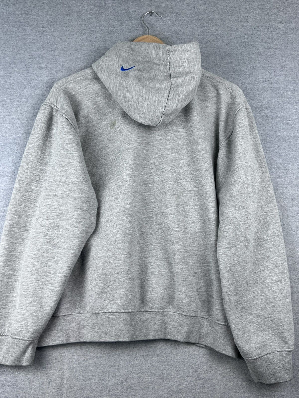 Nike × Vintage Nike Y2K Hoodie Gray Men’s Medium Spellout 2000s Blue Size US M / EU 48-50 / 2 - 4 Thumbnail
