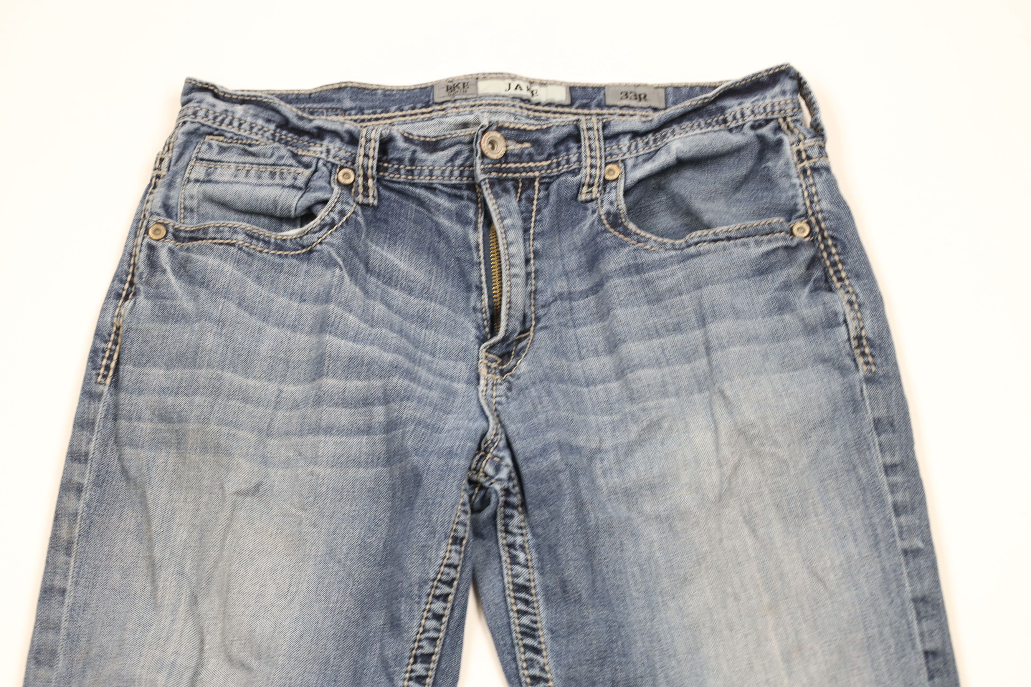 Vintage Buckle BKE Thick Stitch Stretch Jake Bootleg Denim Jeans Size US 33 - 2 Thumbnail