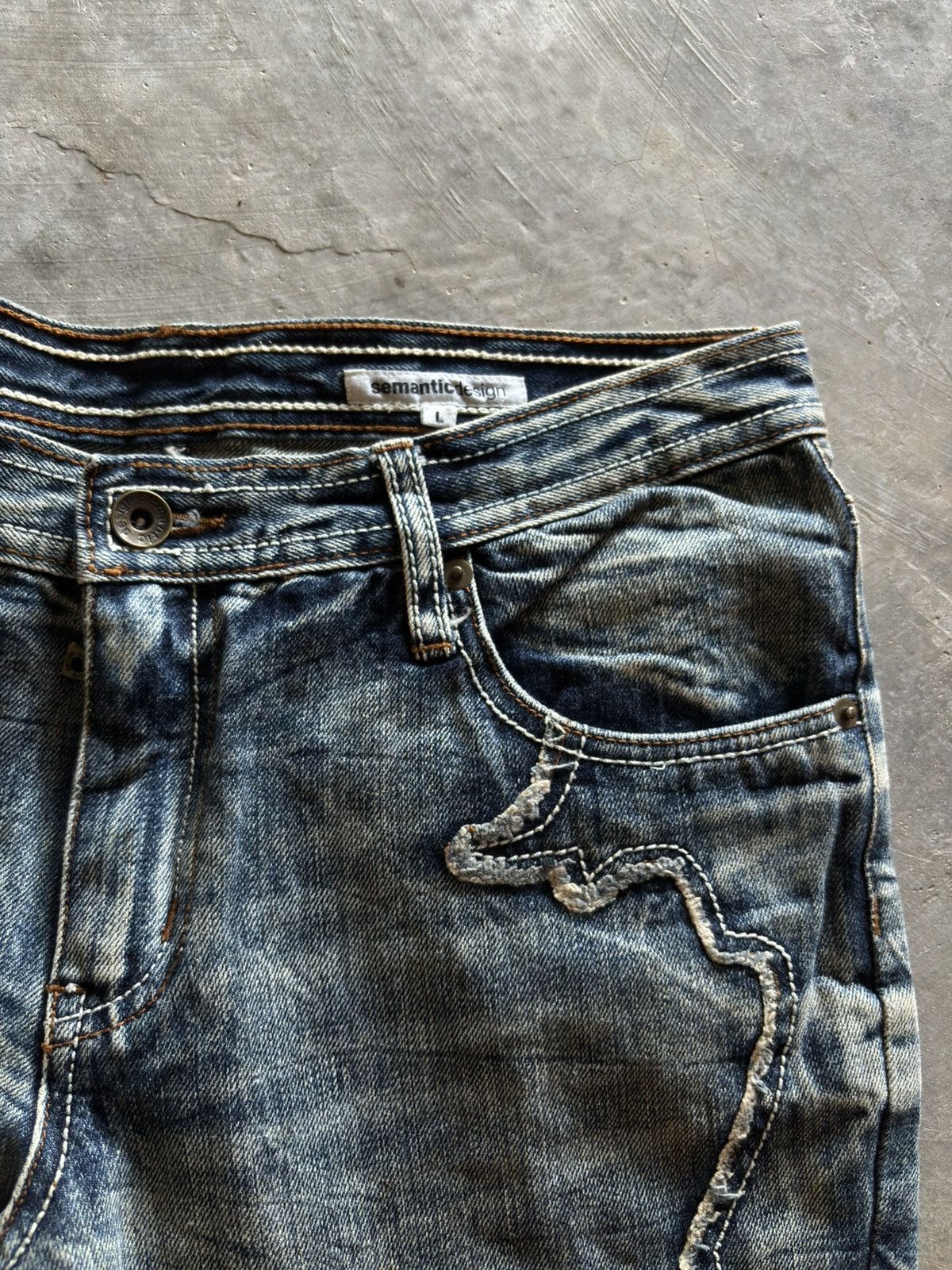 Tornado Mart SEMANTIC DESIGN washed faded distressed super sick design Size US 31 - 9 Thumbnail