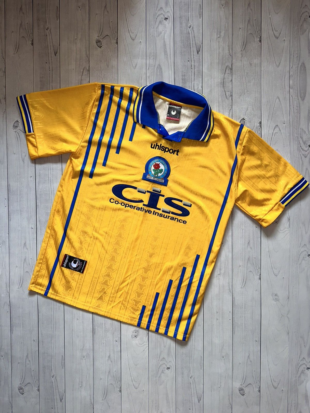 Vintage Blackburn rovers soccer jersey size M yellow rare
