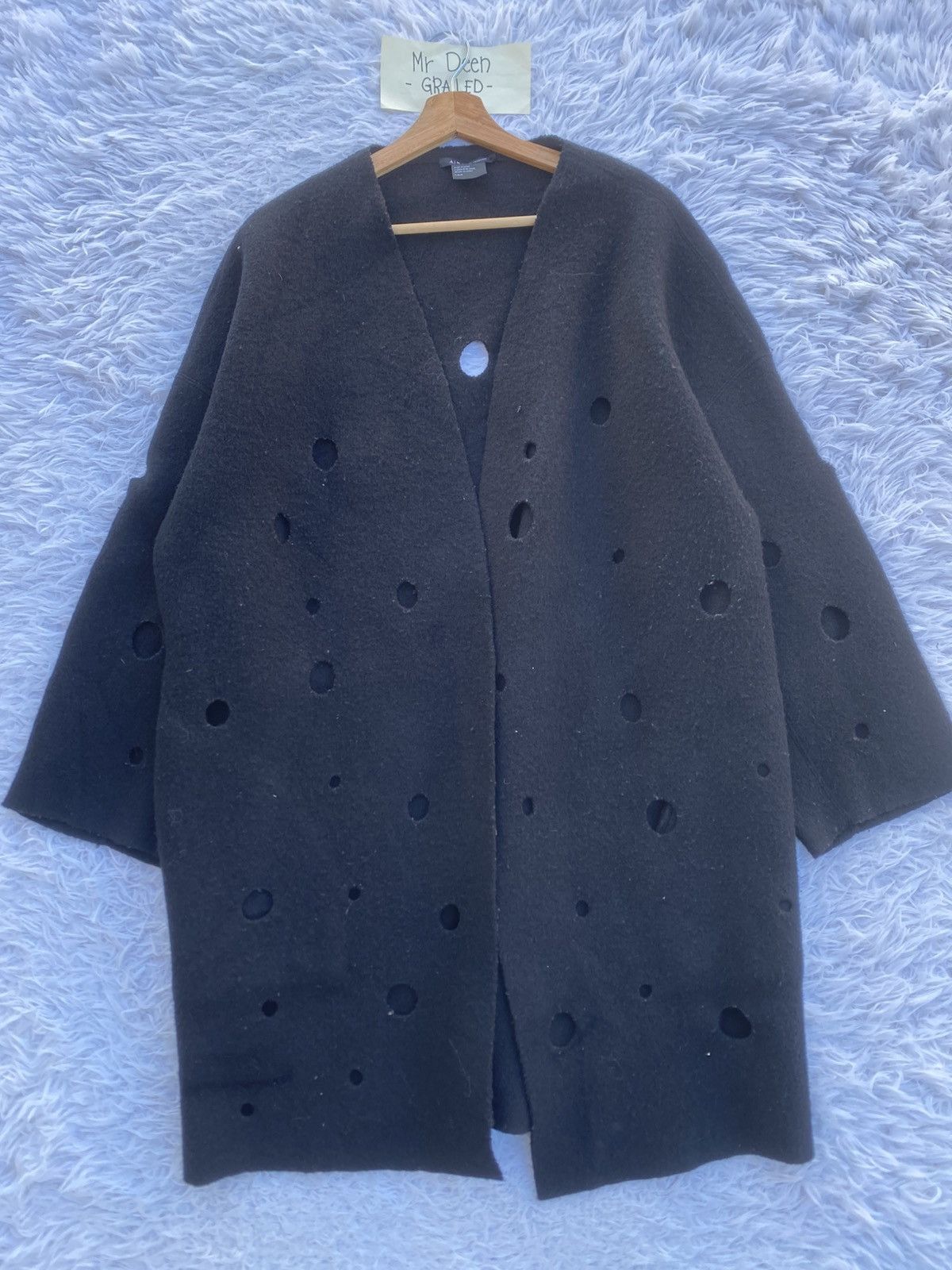 Armani Exchange Rare Armani Exchange Winter Wool Distressed Hole Jacket Size US L / EU 52-54 / 3 - 5 Thumbnail