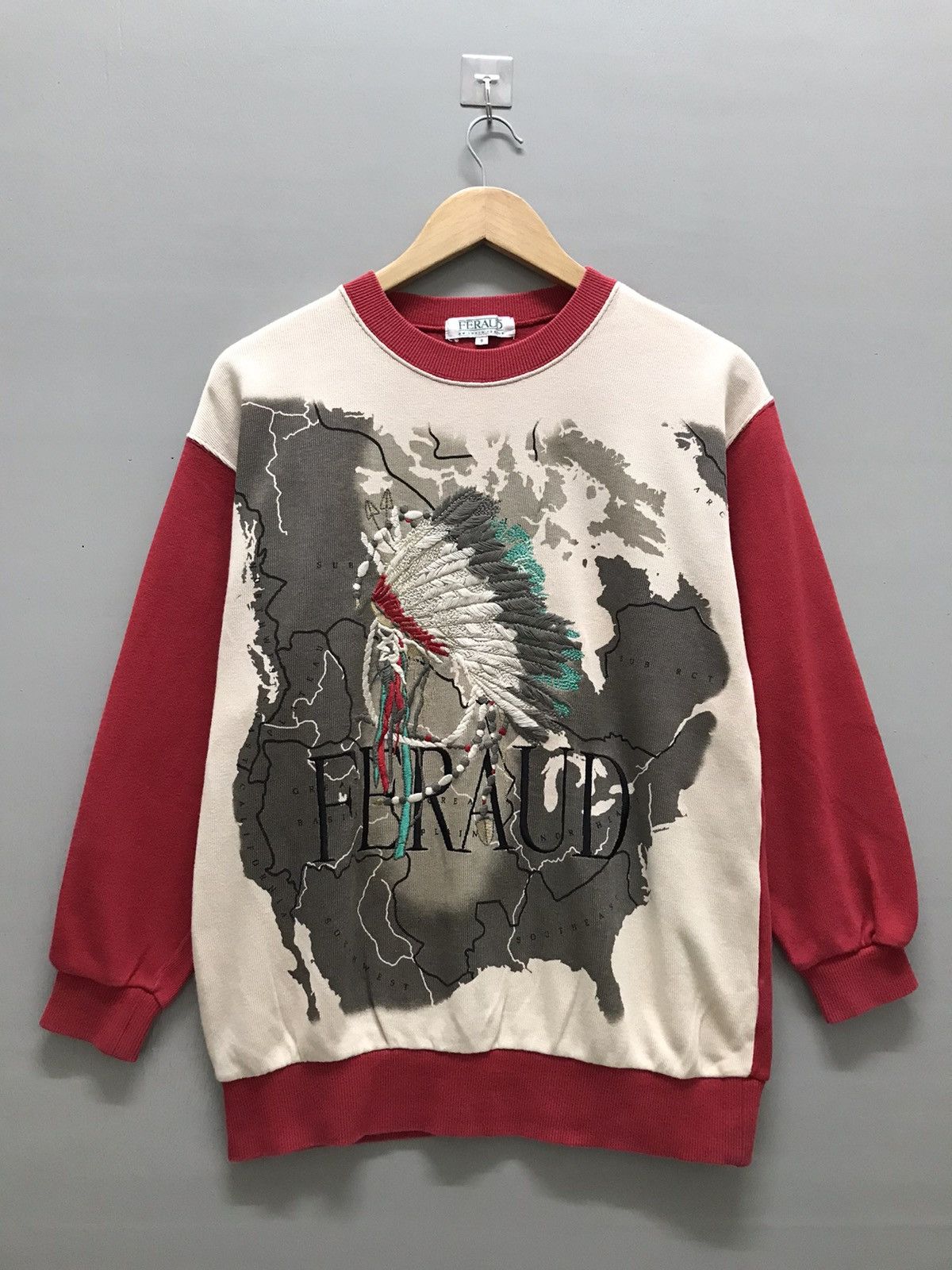 Vintage Louis Feraud Sweatshirt Big Logo Spell Out Embroidered, Grailed