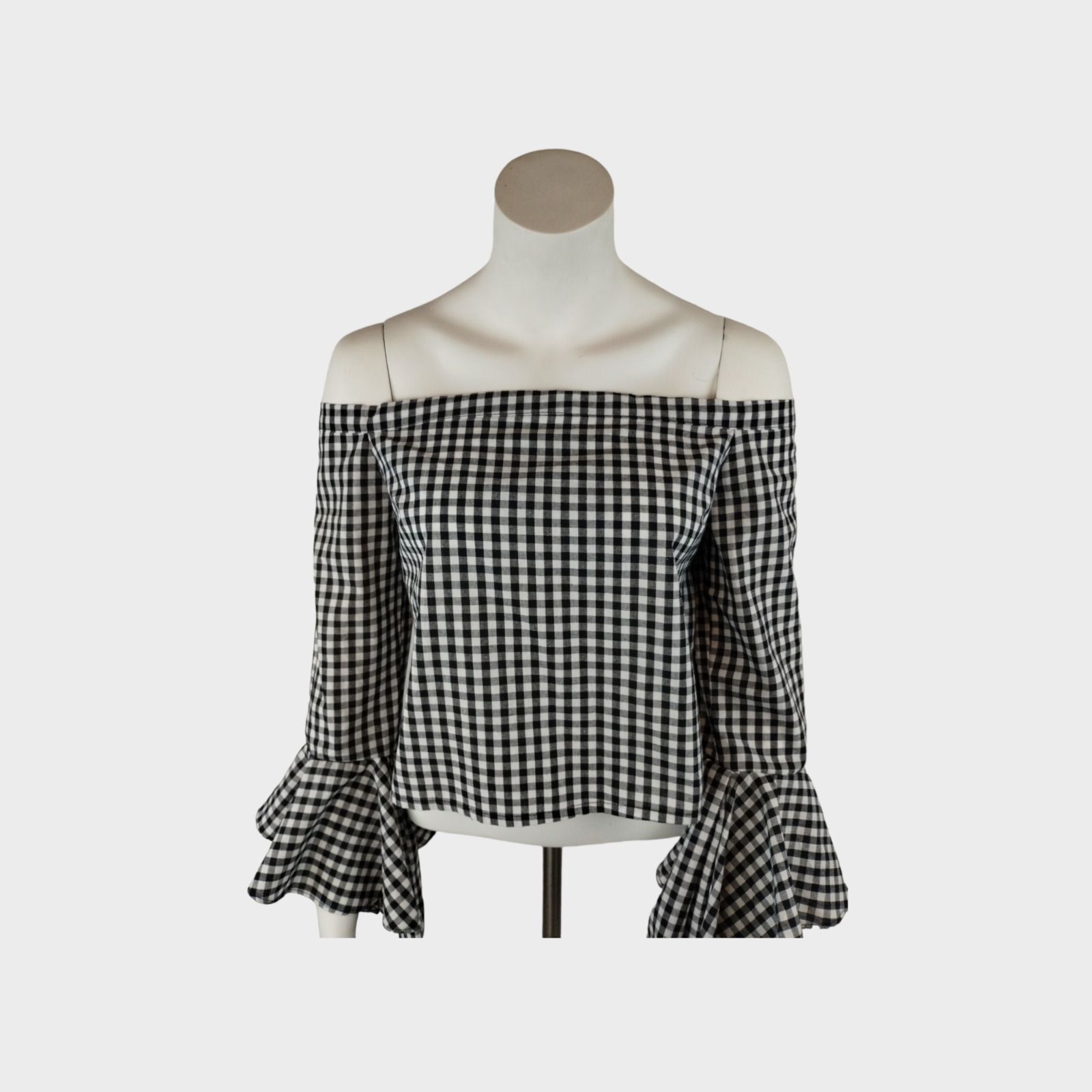 Forever 21 Forever 21 Misses Small Black and White Gingham Crop Top wit Size S / US 4 / IT 40 - 6 Thumbnail