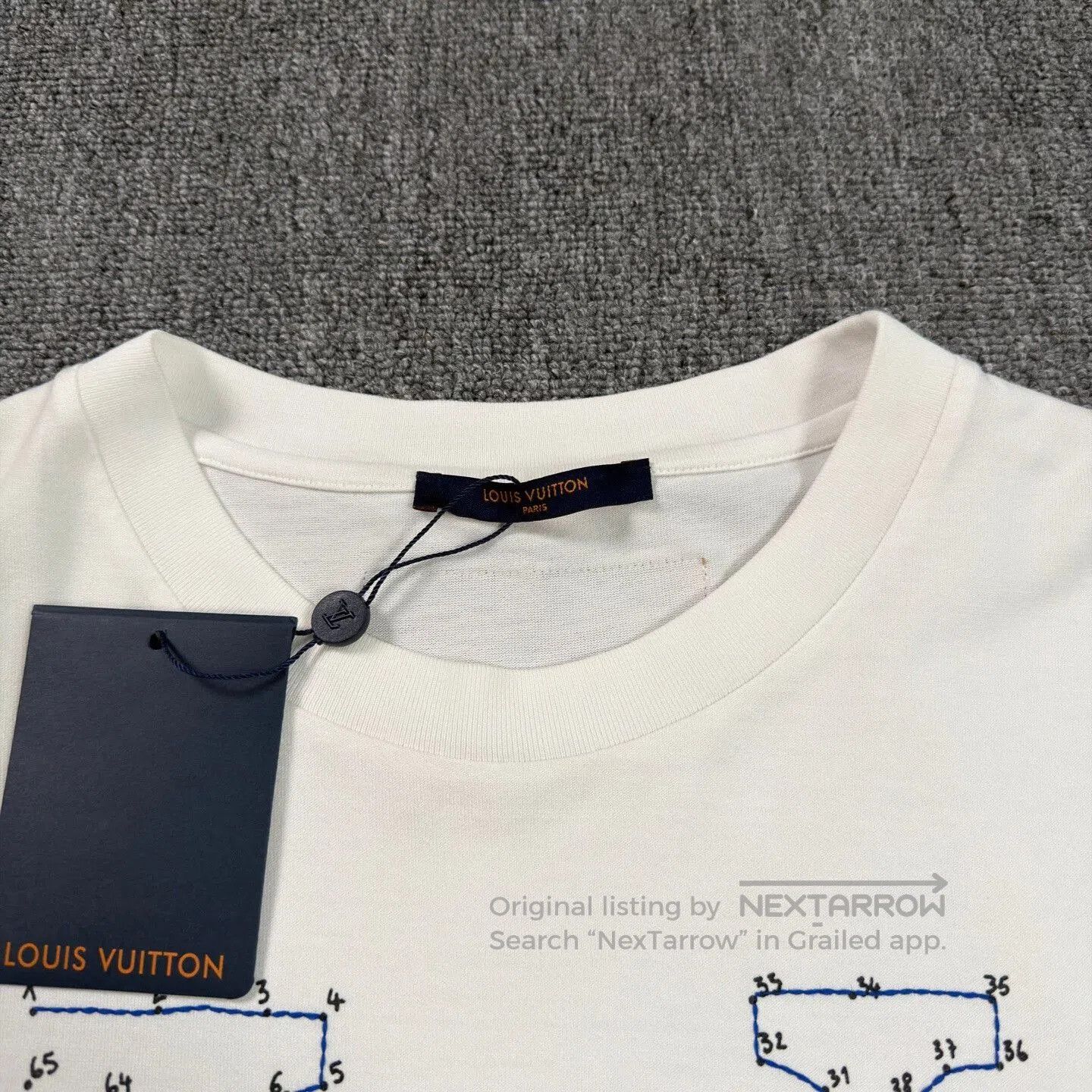Louis Vuitton LV Embroidered Large Logo White T-Shirt. Size US XXL / EU 58 / 5 - 3 Thumbnail