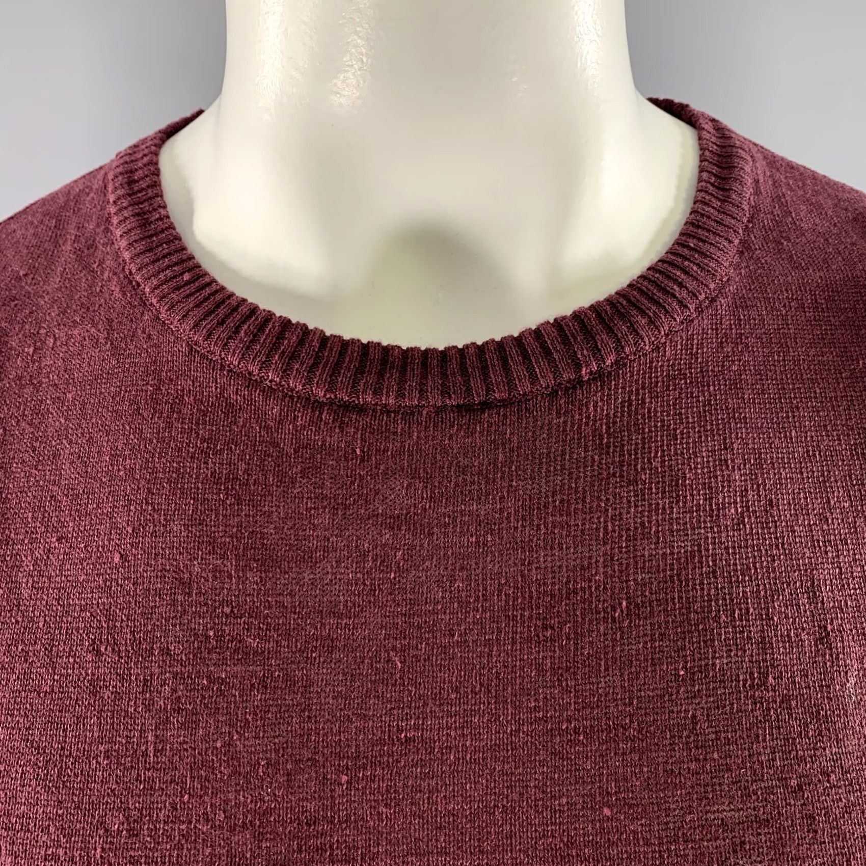 GRP GRP Size L Burgundy Knit Linen Shirt Size US L / EU 52-54 / 3 - 2 Thumbnail