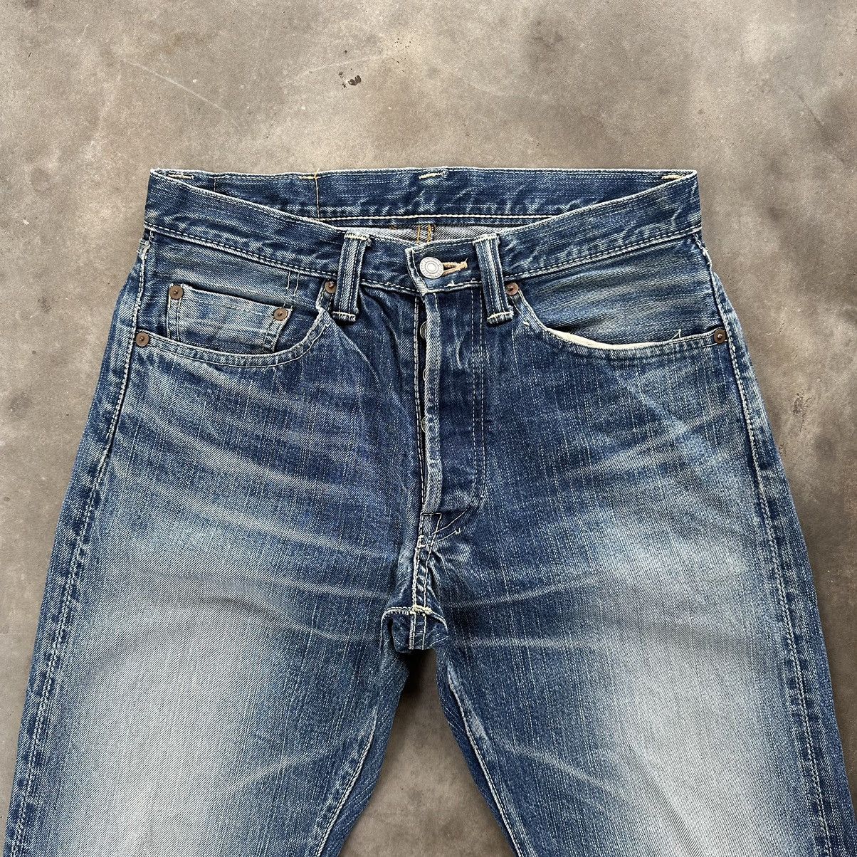 Japanese Brand Vintage Japanese Redline Distress Faded Denim Jean Pant W29 Size US 29 - 3 Thumbnail