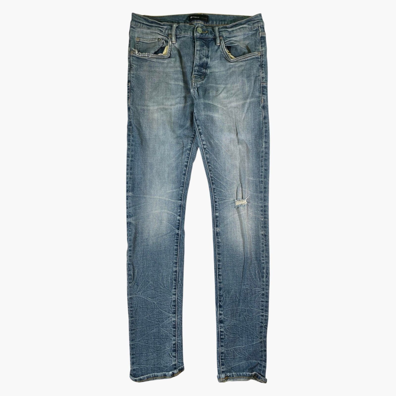 Purple Brand Purple Brand Plain Dark Wash Jeans Size US 33 - 1 Thumbnail