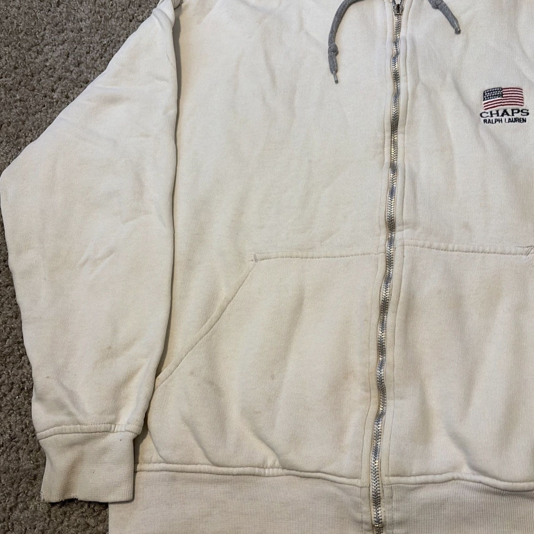 Chaps Chaps Ralph Lauren USA Flag White Full Zip Hoodie Sweatshirt M Unisex Adults Medium Hoodie USA Flag White Full Zip Mens Womens Size US M / EU 48-50 / 2 - 5 Thumbnail