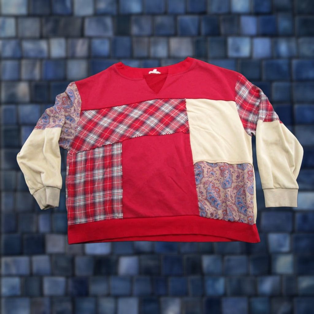 Vintage Oli & Hali Sweatshirt Women's Size M Boho Chic Oversized Patchwork Baggy READ Size M / US 6-8 / IT 42-44 - 1 Thumbnail