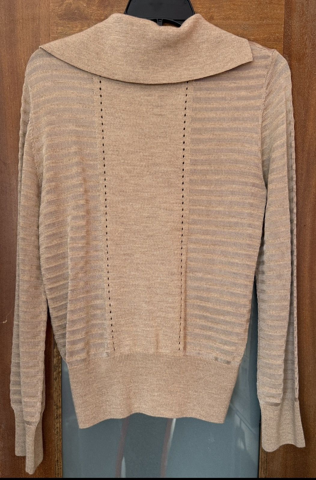St. John St. John Women’s Neutral Dark Camel Wool Blend Zip Cardigan Size S / US 4 / IT 40 - 6 Thumbnail