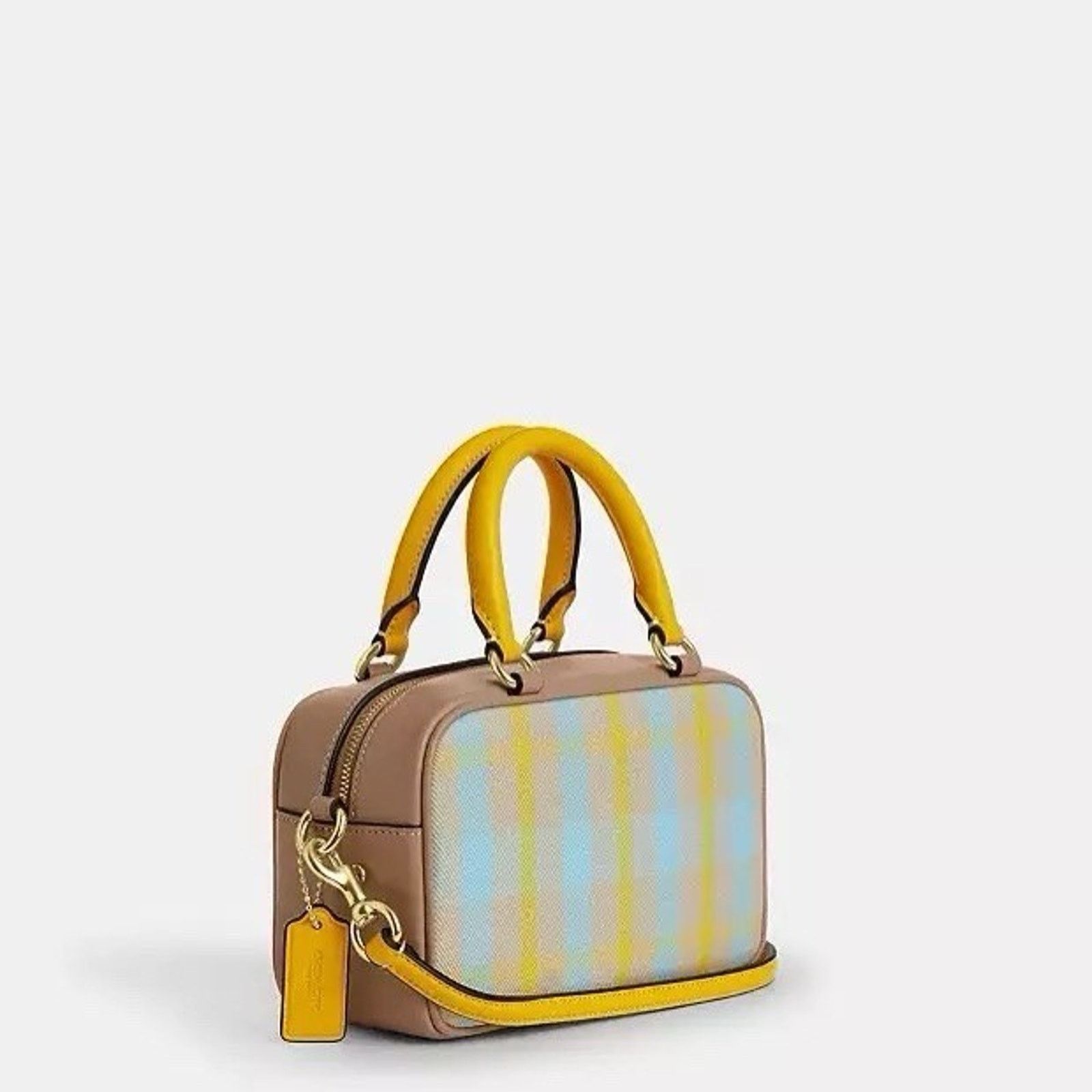 Coach NWT COACH Satchel Crossbody Bag Plaid cbi90 Bright Maize Size ONE SIZE - 9 Thumbnail
