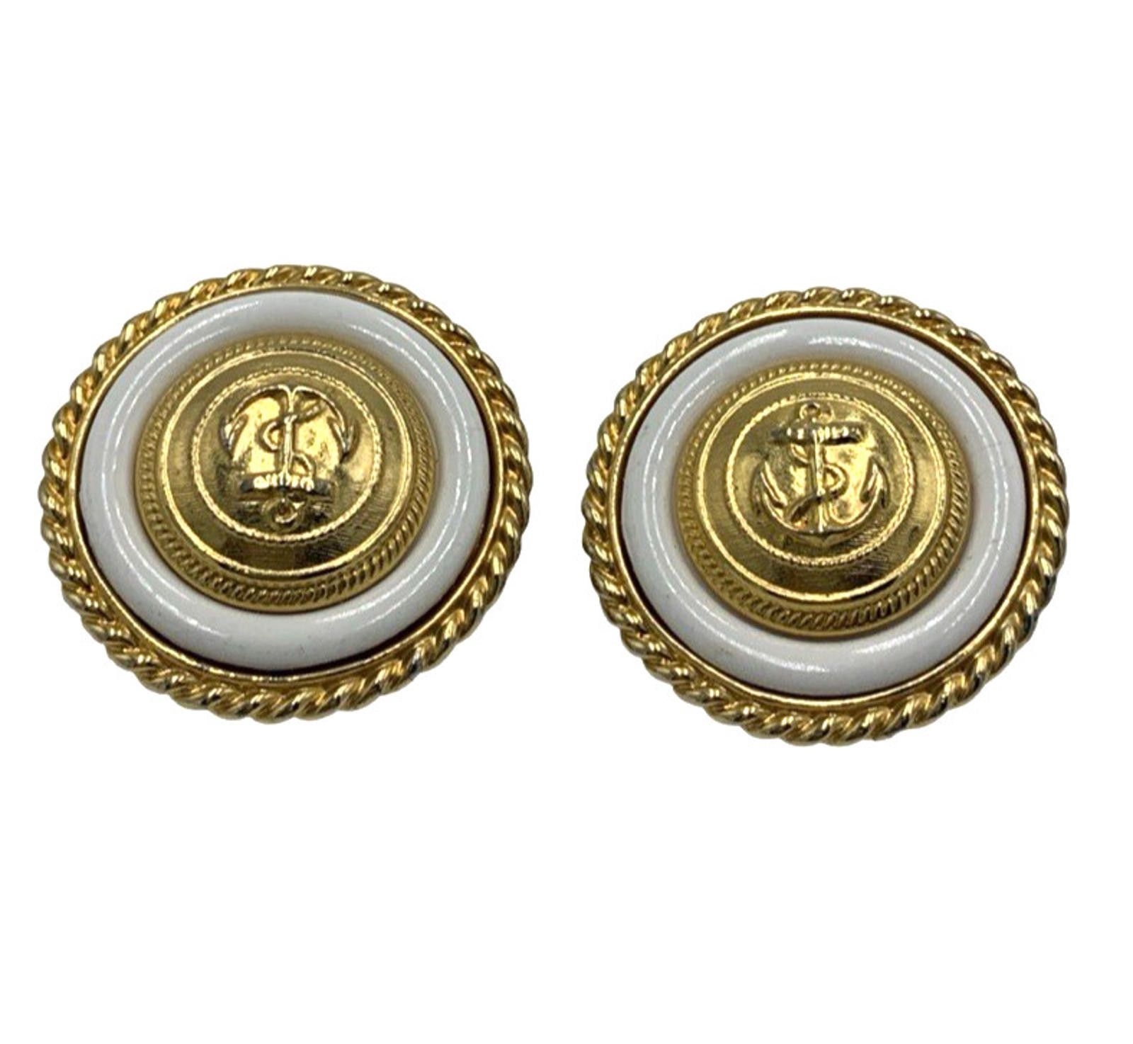 Other Ben Amun Nautical Anchor Round Gold Tone Clip-On Earrings Size ONE SIZE - 1 Thumbnail
