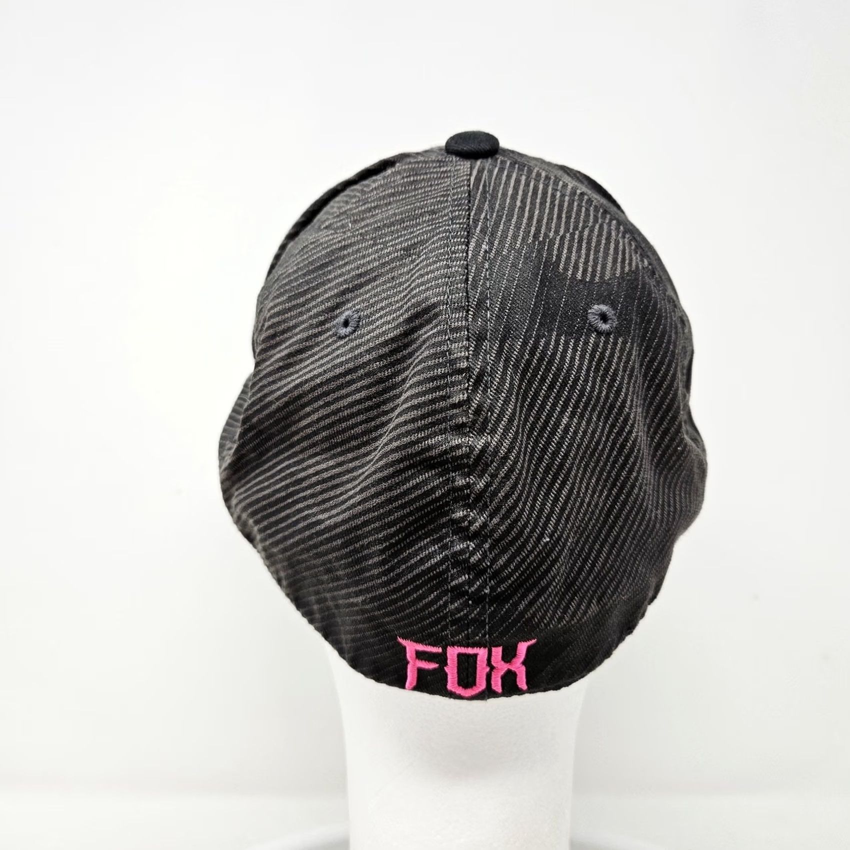 Fox Racing Fox Racing Hat Cap Baseball Fitted Mens 7 Black Pink Striped Logo Motorcycle Cotton Spandex Twill Casual Vintage No Size ONE SIZE - 4 Thumbnail