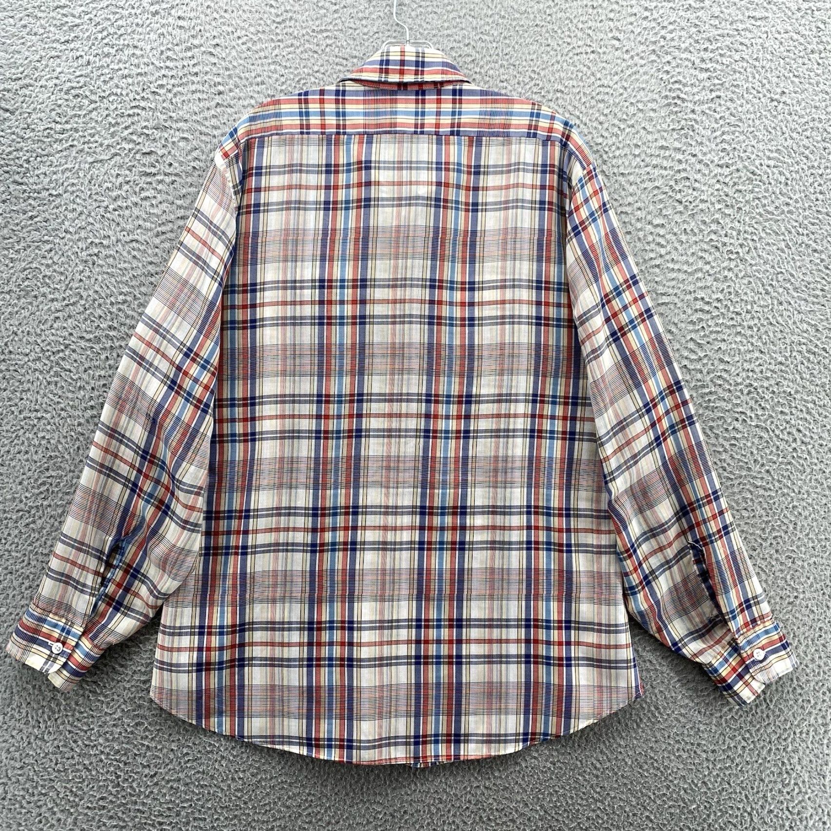 Levi's VINTAGE Levi's Shirt Large White Blue Plaid Regular Fit Button-Down Western Men Size US L / EU 52-54 / 3 - 7 Thumbnail