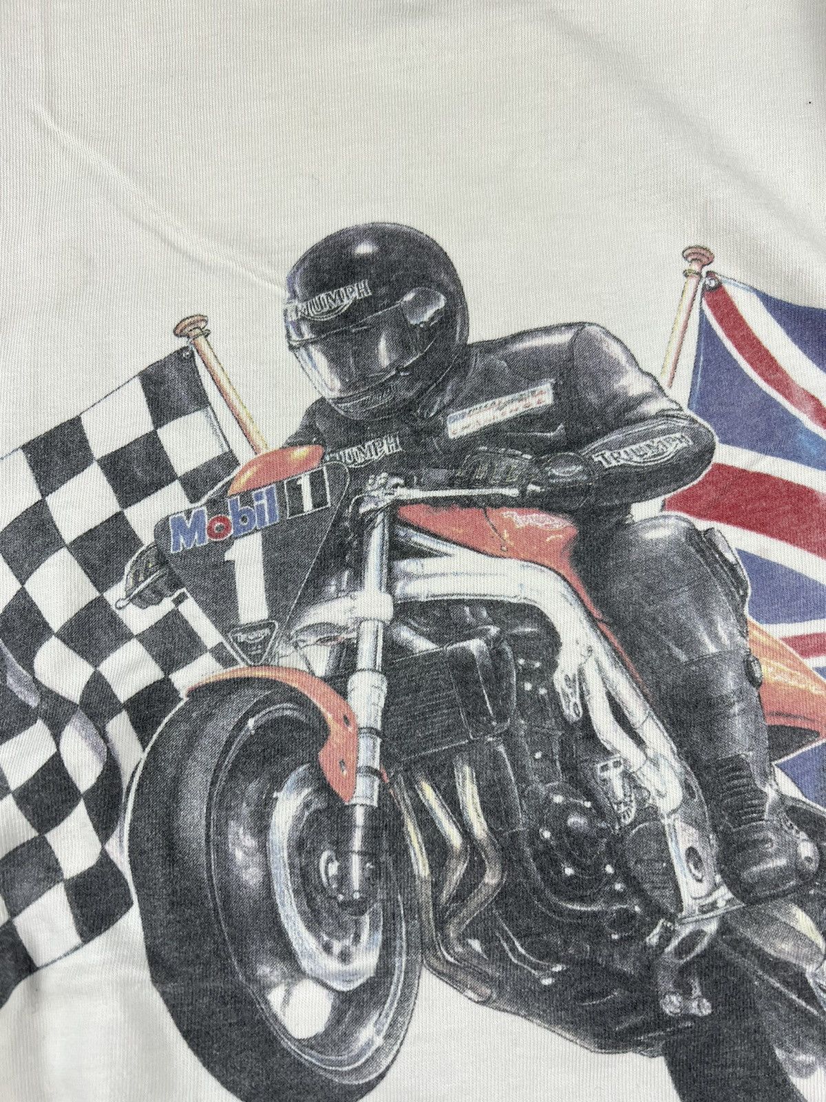 Vintage Vintage 90s Triumph Motorcycle Mobil Racing Y2K Tee Shirt Size US L / EU 52-54 / 3 - 5 Thumbnail