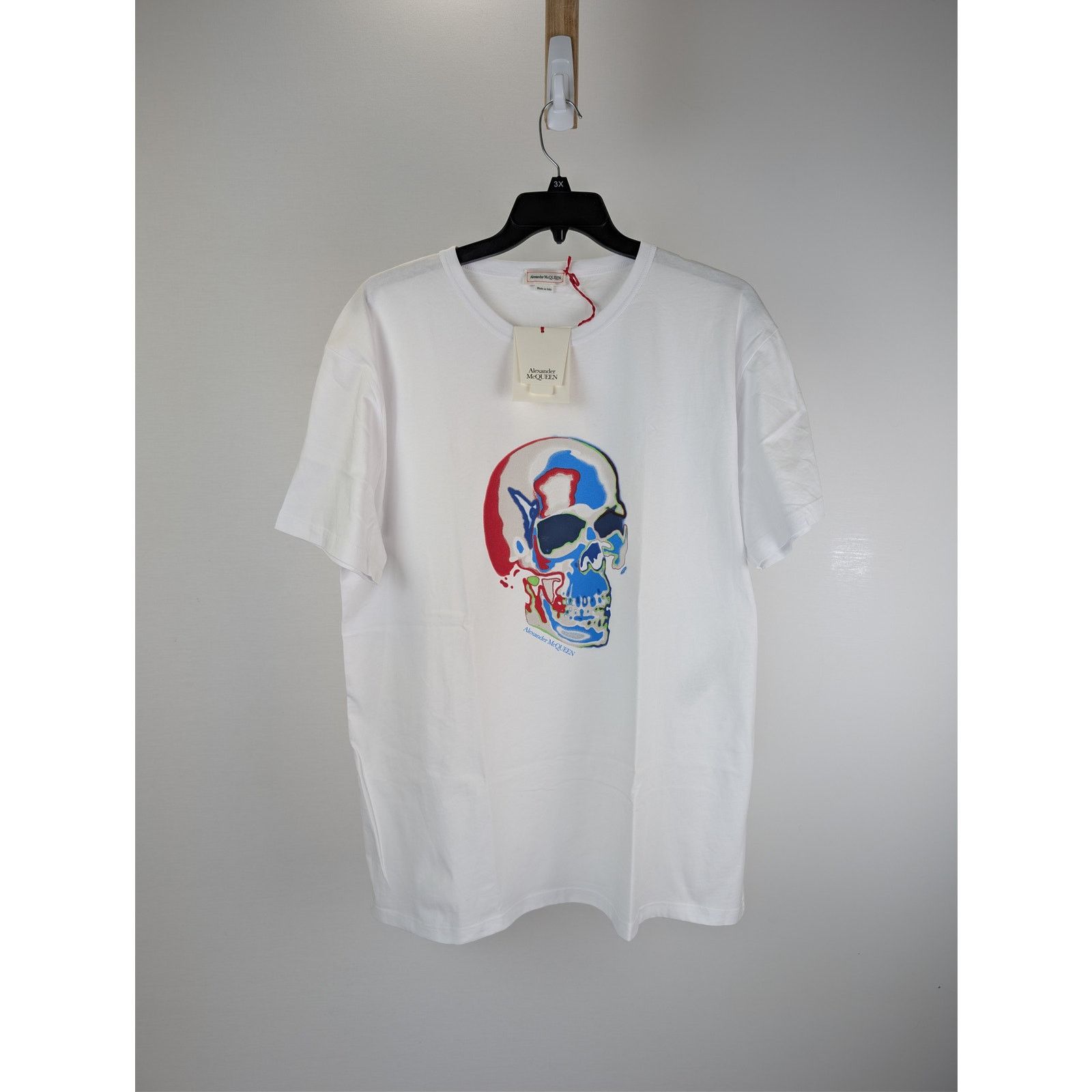 Alexander McQueen o1rshd1 Solarized Skull Printed T-Shirt in White/Mix Size US XL / EU 56 / 4 - 1 Thumbnail