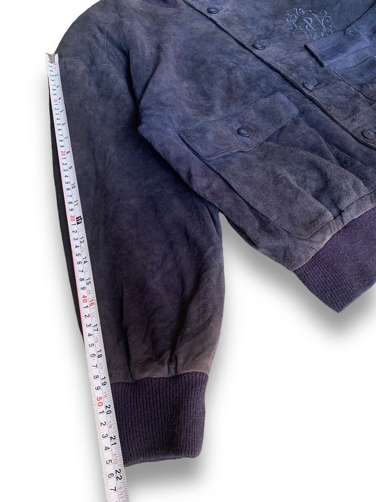 Carlo Palazzi Vintage Carlo Palazzi Faded Suede Sheepskin Bomber Jacket Size US L / EU 52-54 / 3 - 10 Thumbnail