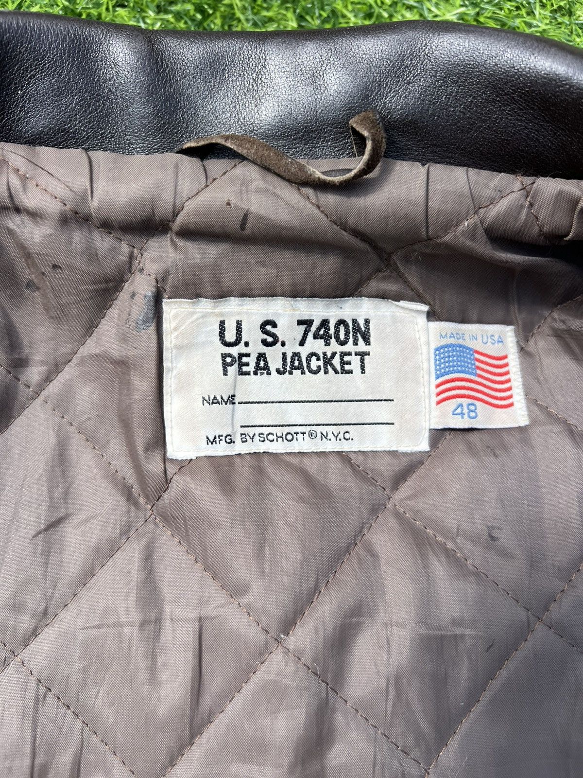 Schott Vintage Schott NYC U.S. 740N Leather Naval Pea Coat Size 48 Size US M / EU 48-50 / 2 - 15 Thumbnail