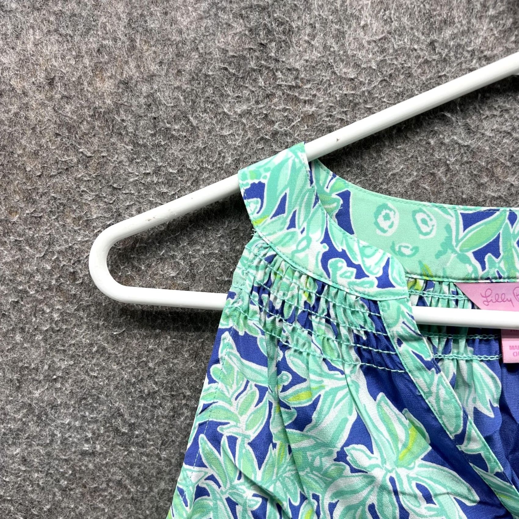 Lilly Pulitzer Lilly Pulitzer Blouse Womens XXS Blue Green Floral Silk Sleeveless V Neck Top Size XXS / US 00 / IT 34 - 6 Thumbnail