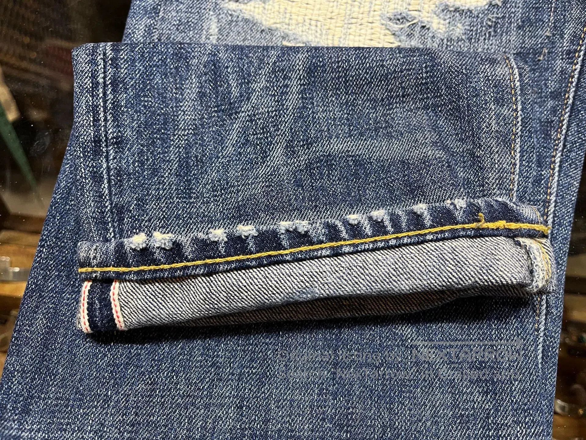 RRL Ralph Lauren distressed rrl denim jeans with patches. Size US 31 - 9 Thumbnail