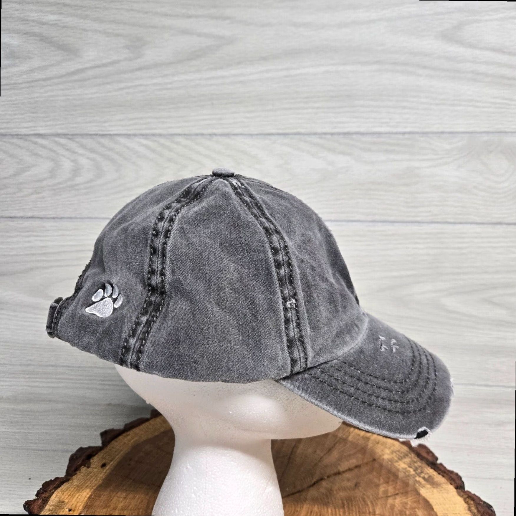 Vintage David & Young Gray Dog Mom Adjustable Baseball Cap Embroidered Paw Women Size ONE SIZE - 4 Thumbnail