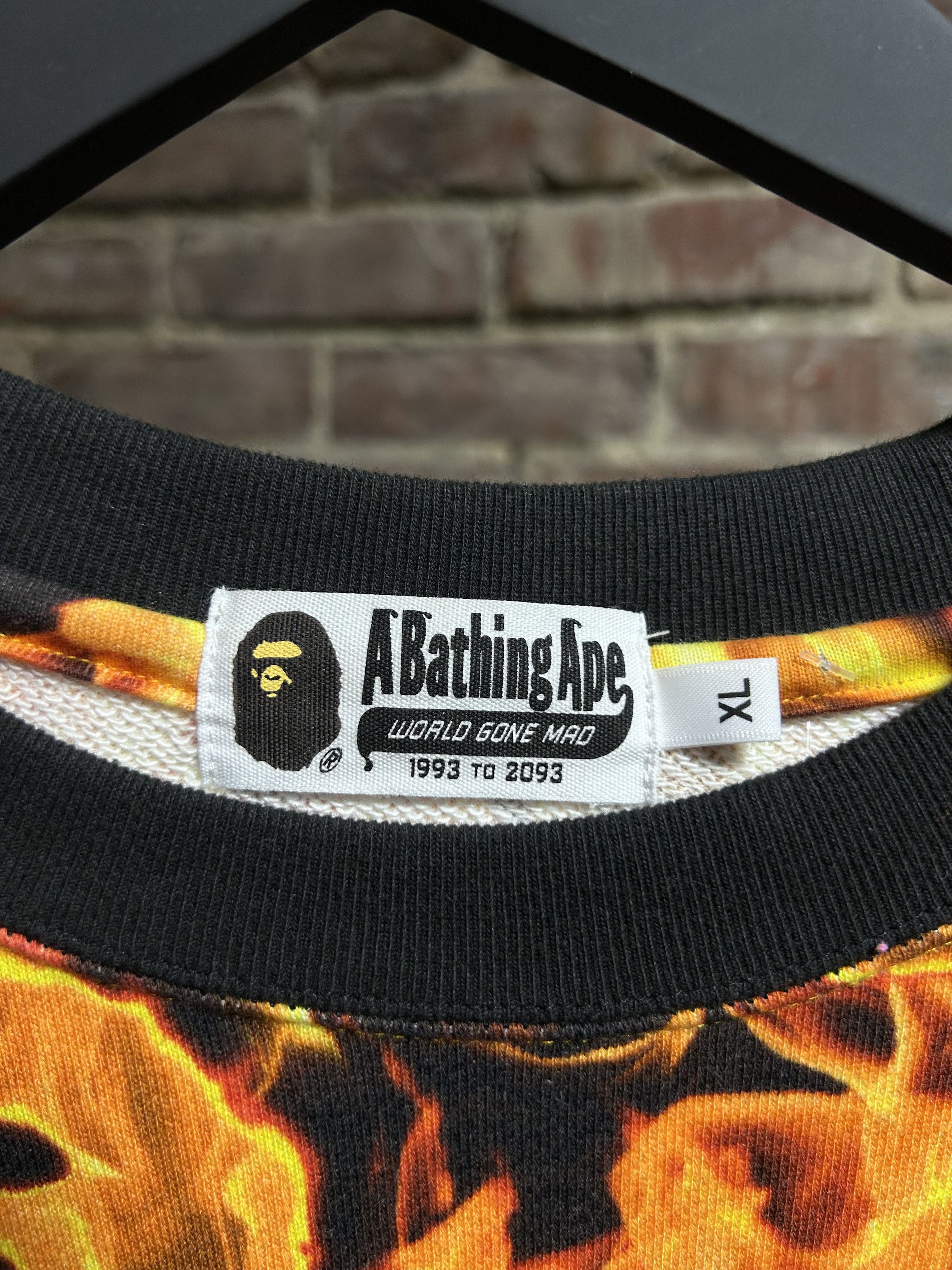 Bape Bape Flames Crewneck Size US XL / EU 56 / 4 - 3 Thumbnail