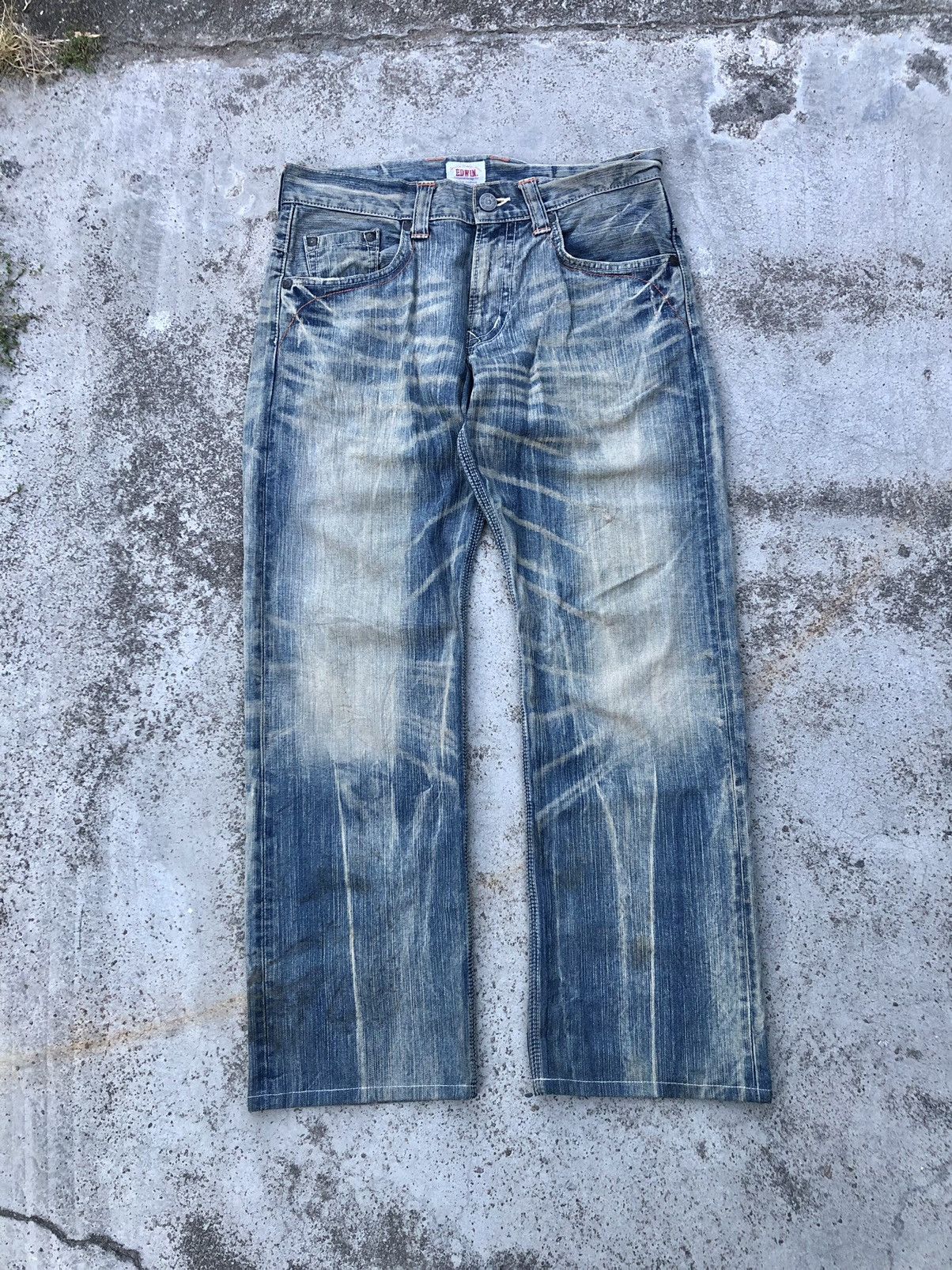 image of Avant Garde x Edwin Xv Rusty Washed Blue Denim in Rust Light Blue, Men's (Size 33)
