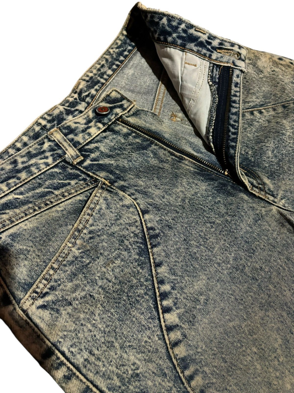Edwin × Japanese Brand 90s Vintage Edwin Lot 1485 Acid Dirty Washed Jeans Size US 31 - 4 Thumbnail