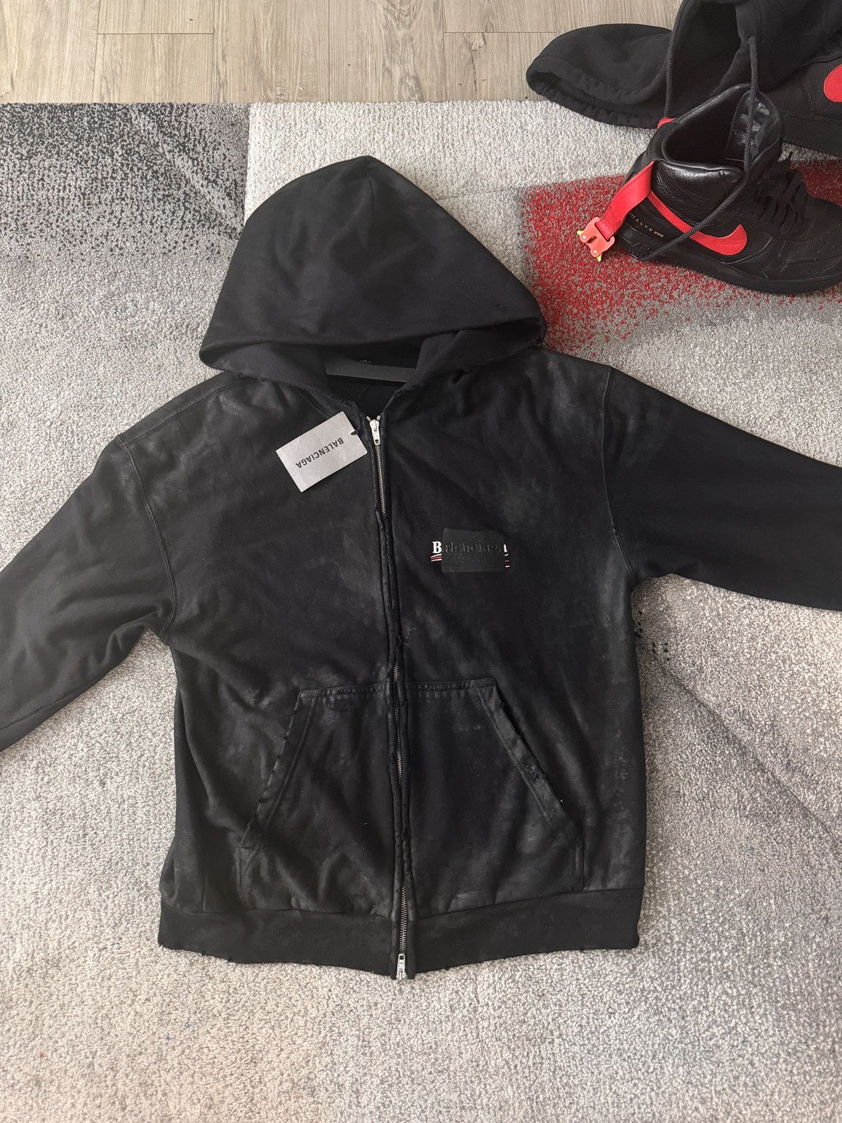 image of Balenciaga Gaffer Hoodie in Black, Men's (Size XS)