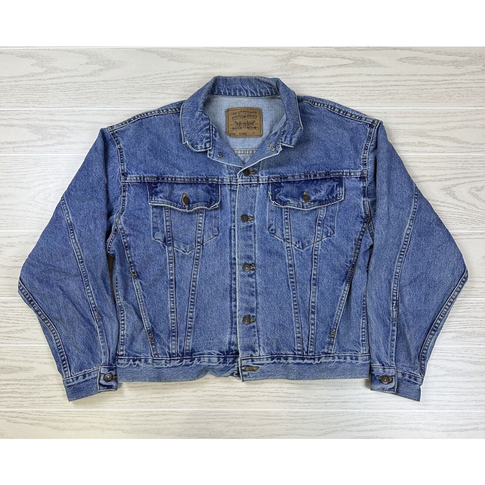 Levi's × Vintage Vintage 57598 White Tab Levi Denim Jacket Size US XL / EU 56 / 4 - 1 Thumbnail