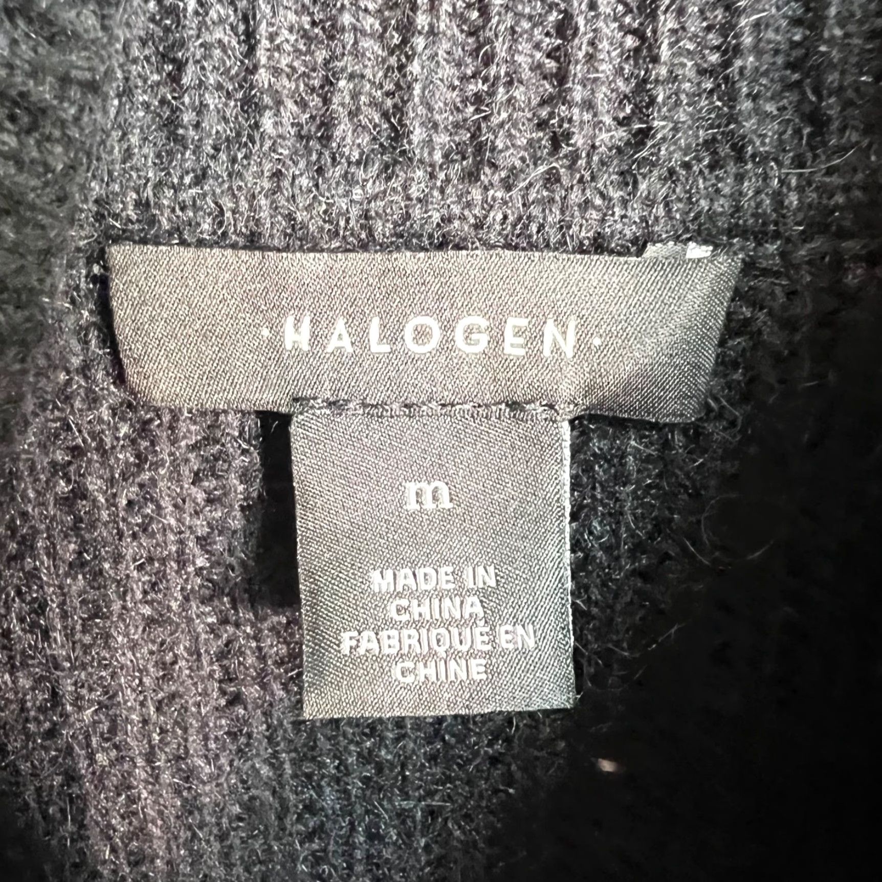 Vintage VINTAGE Halogen Womens Medium Black Knit Tie-Front Sweater Mock Neck Wool Alpaca Blend Size M / US 6-8 / IT 42-44 - 3 Thumbnail
