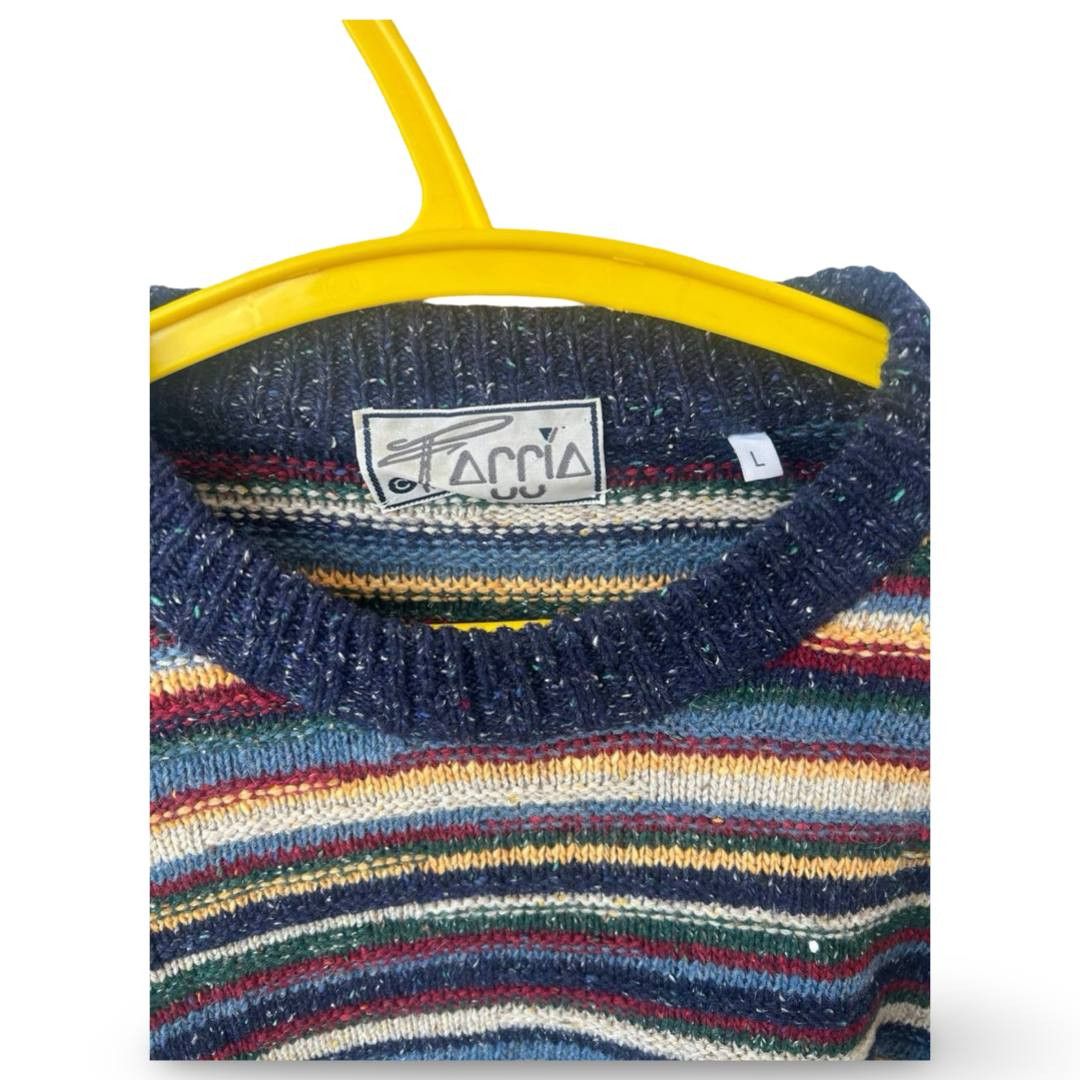 Vintage Vtg coloured knitted sweater #824 Size US L / EU 52-54 / 3 - 2 Thumbnail