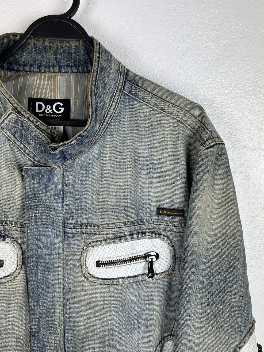 SS05 Dolce & Gabbana Denim + Leather Rare Archive Jacket - www