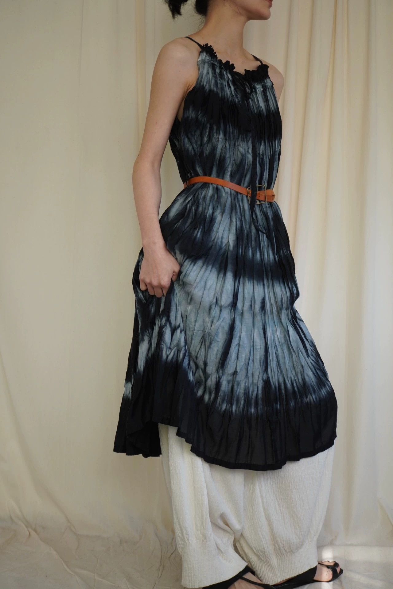 Issey Miyake ISSEY MIYAKE me 2000s TieDye Drawstring Cami Dress Size ONE SIZE - 8 Thumbnail