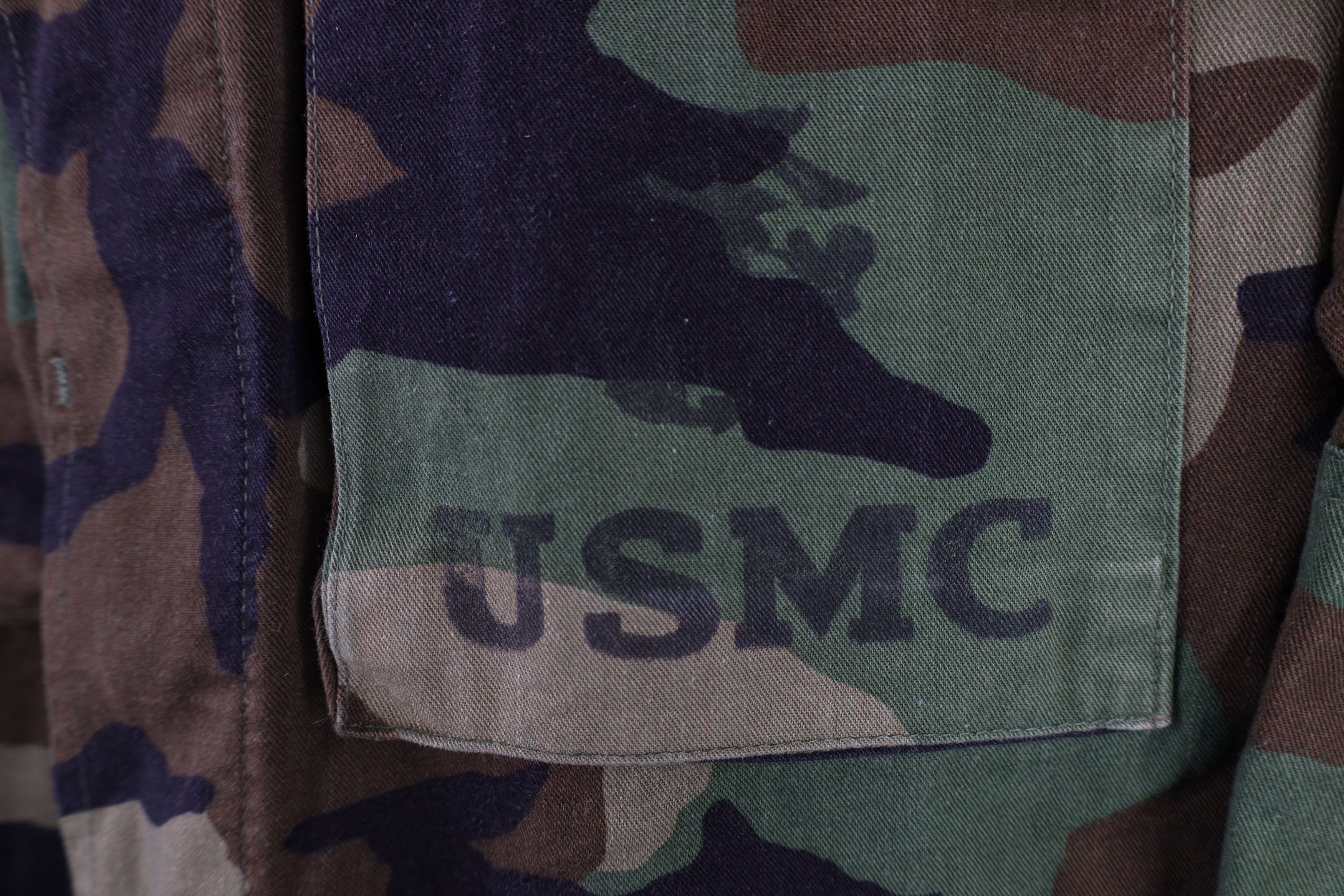 Vintage Vintage 90s USMC Woodland Camouflage Combat Coat Jacket USA Size US S / EU 44-46 / 1 - 4 Thumbnail